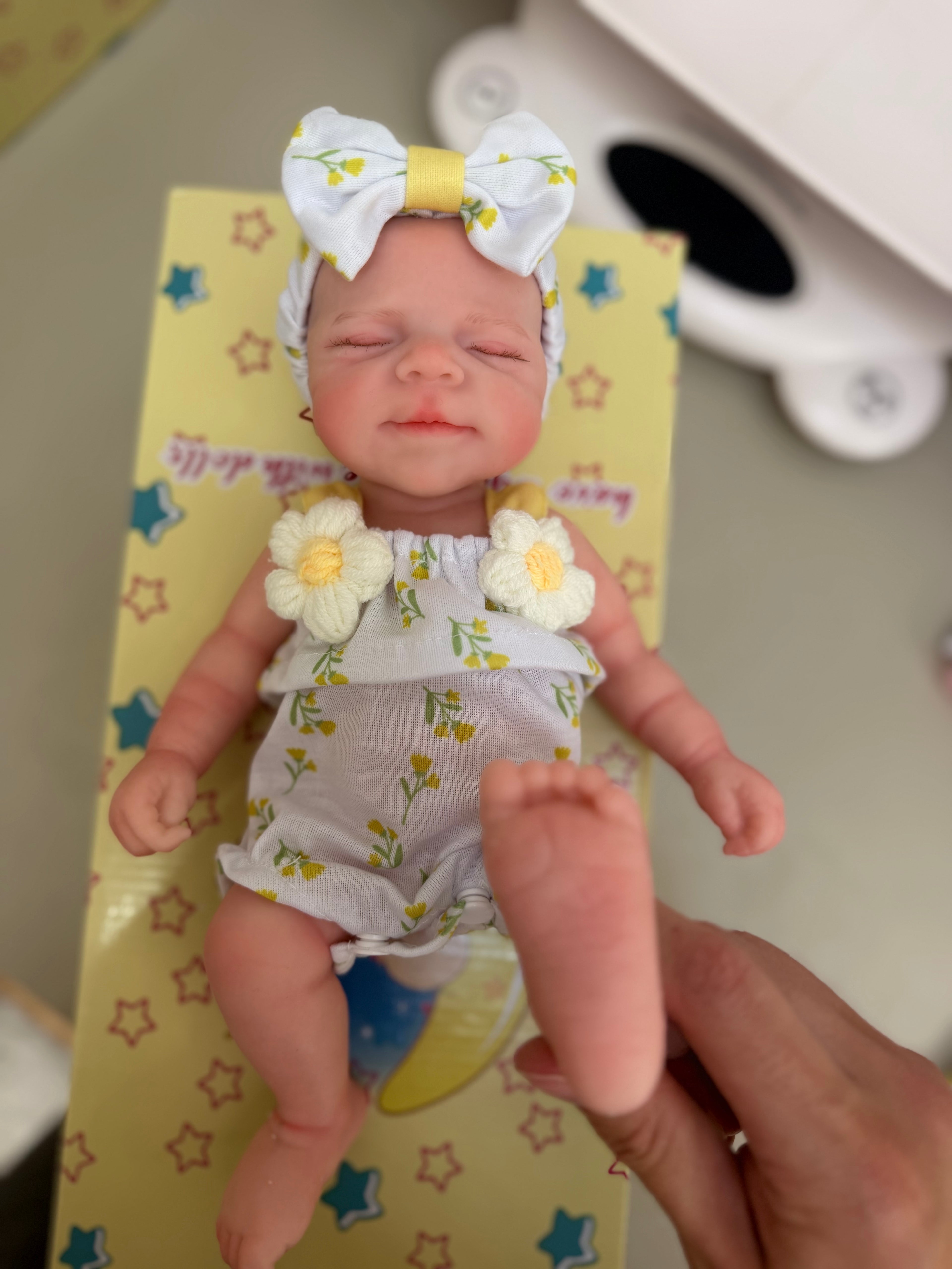 Mini MIA - Realistic 100% Silicone Reborn Baby Doll 33cm, Squishy & Floppy