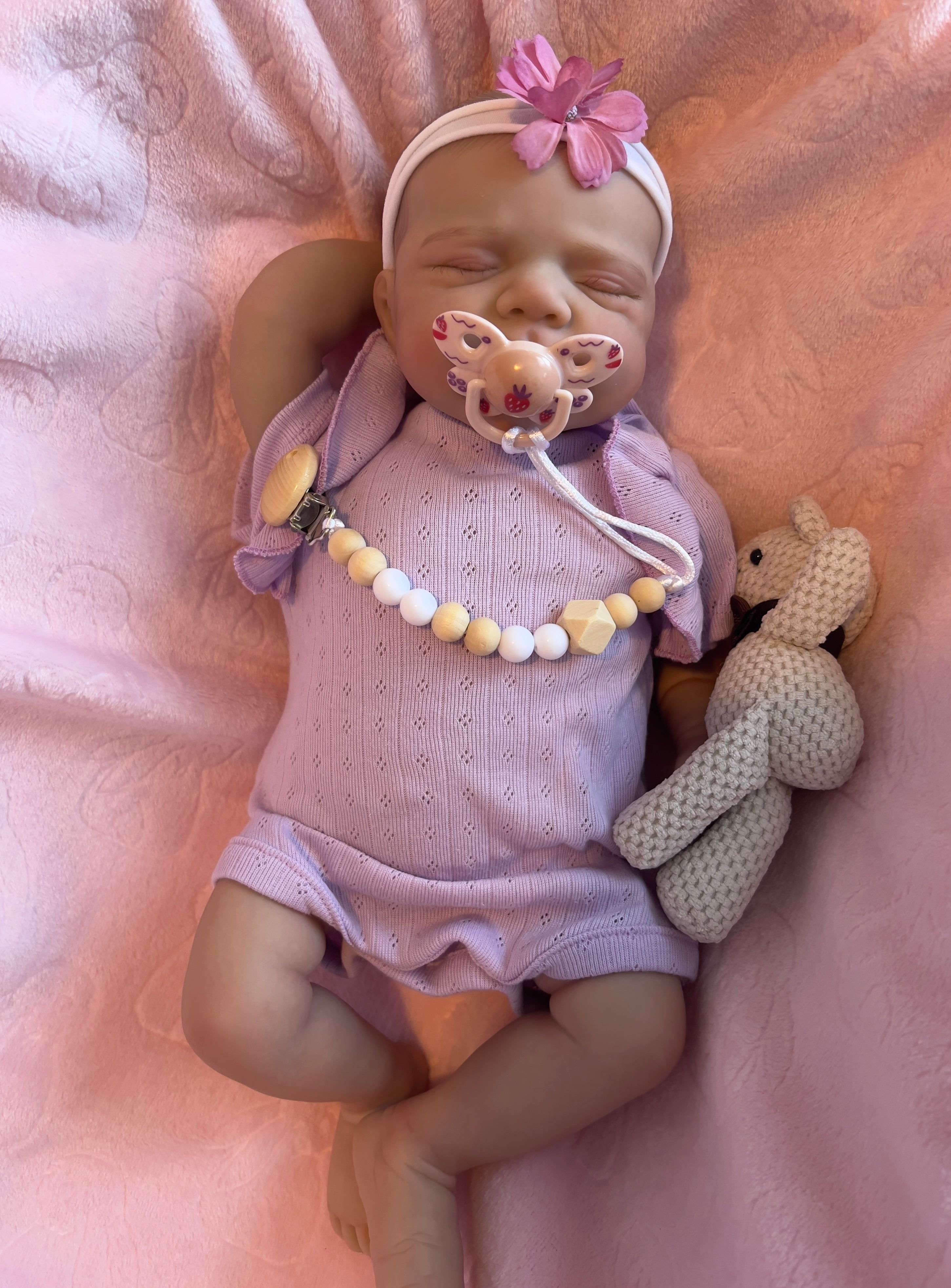Realistic Reborn Baby Doll – 47cm Soft Cloth Body with Vinyl Limbs & Accessories