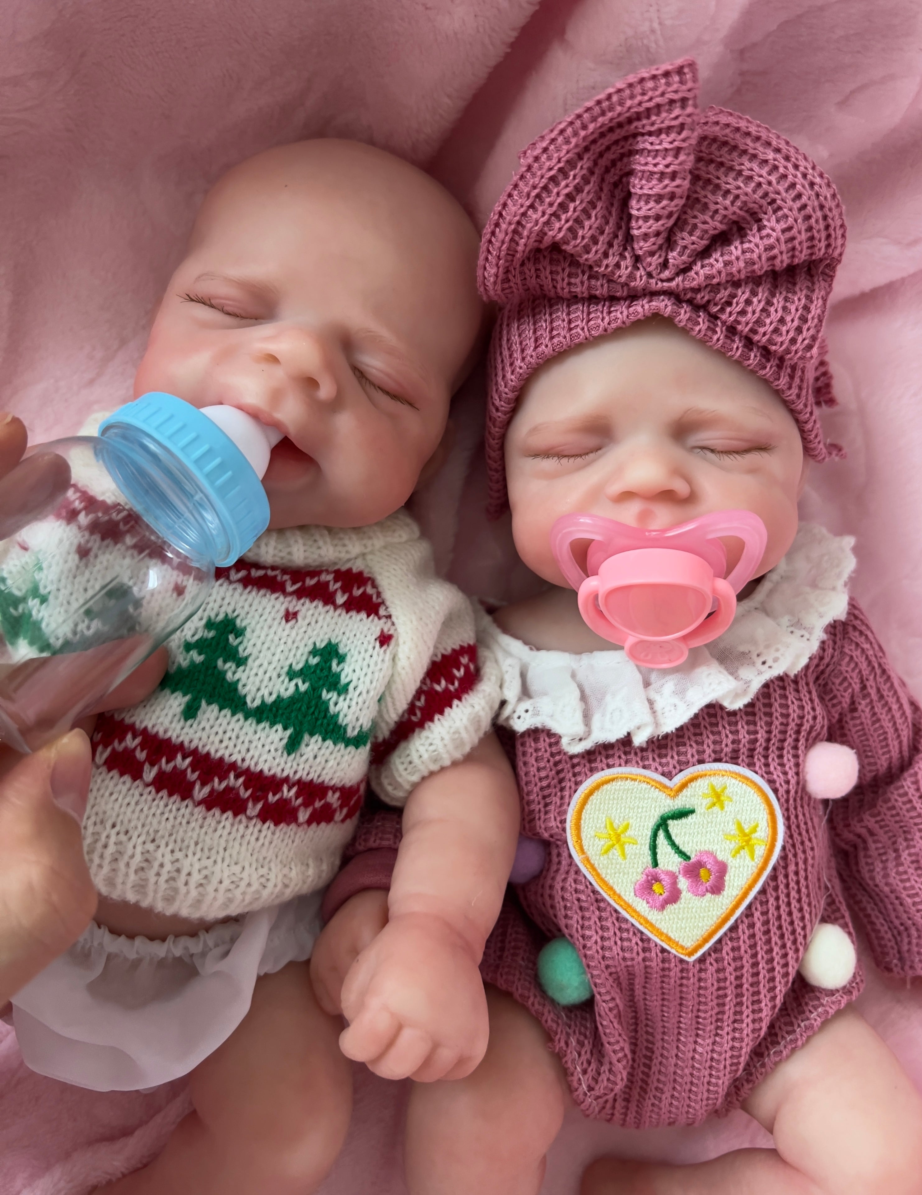 Realistic Silicone Baby Doll Twins Boy and Girl– 33cm, Squishy & Floppy