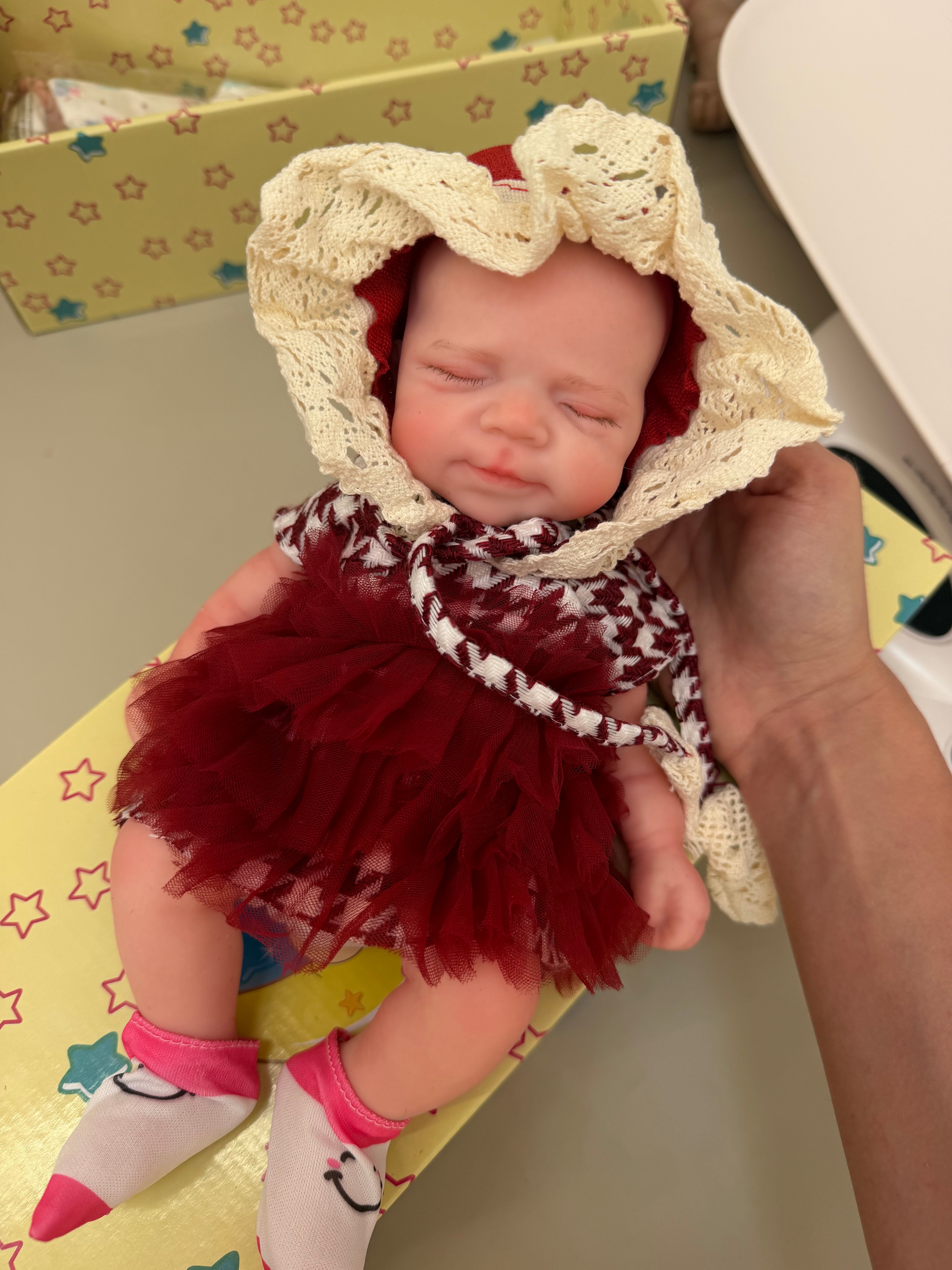 Mini MIA - Realistic 100% Silicone Reborn Baby Doll 33cm, Squishy & Floppy