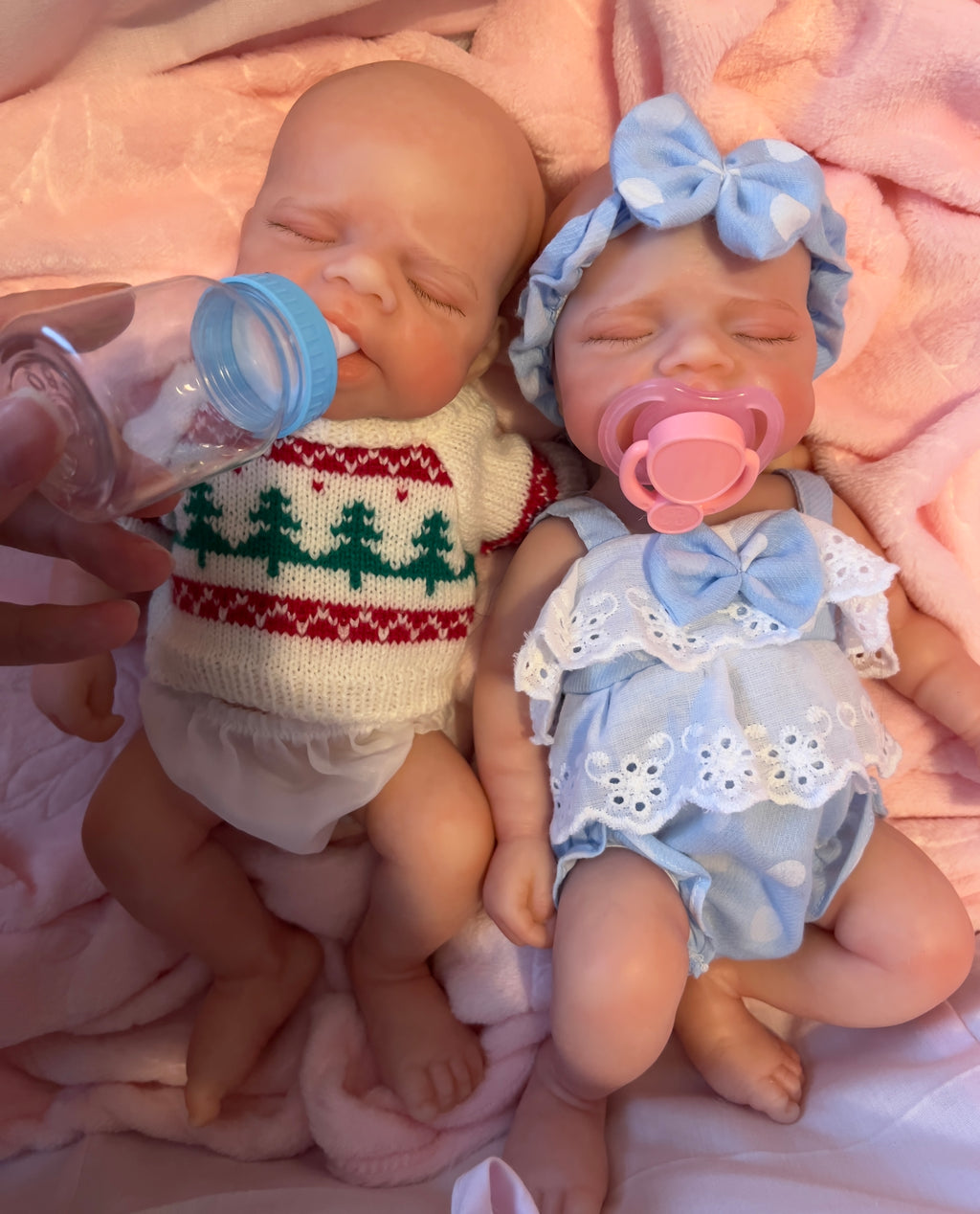 Realistic Silicone Baby Doll Twins Boy and Girl– 33cm, Squishy & Floppy