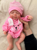 Mini MIA - Realistic 100% Silicone Reborn Baby Doll 33cm, Squishy & Floppy