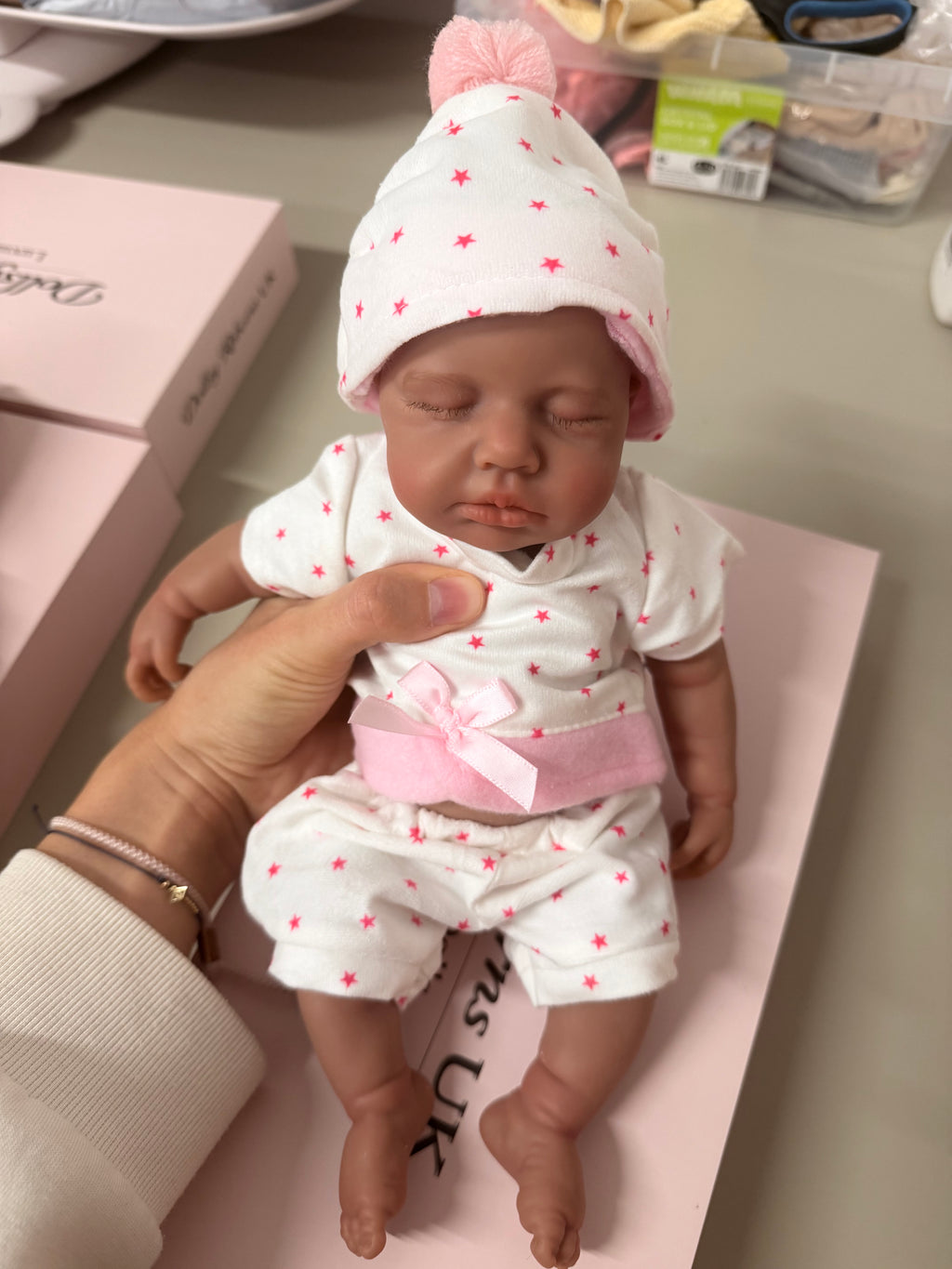 33cm Full Body Silicone Reborn Baby Girl – Mini LUCINDA (Dark Skin)| Dollsy