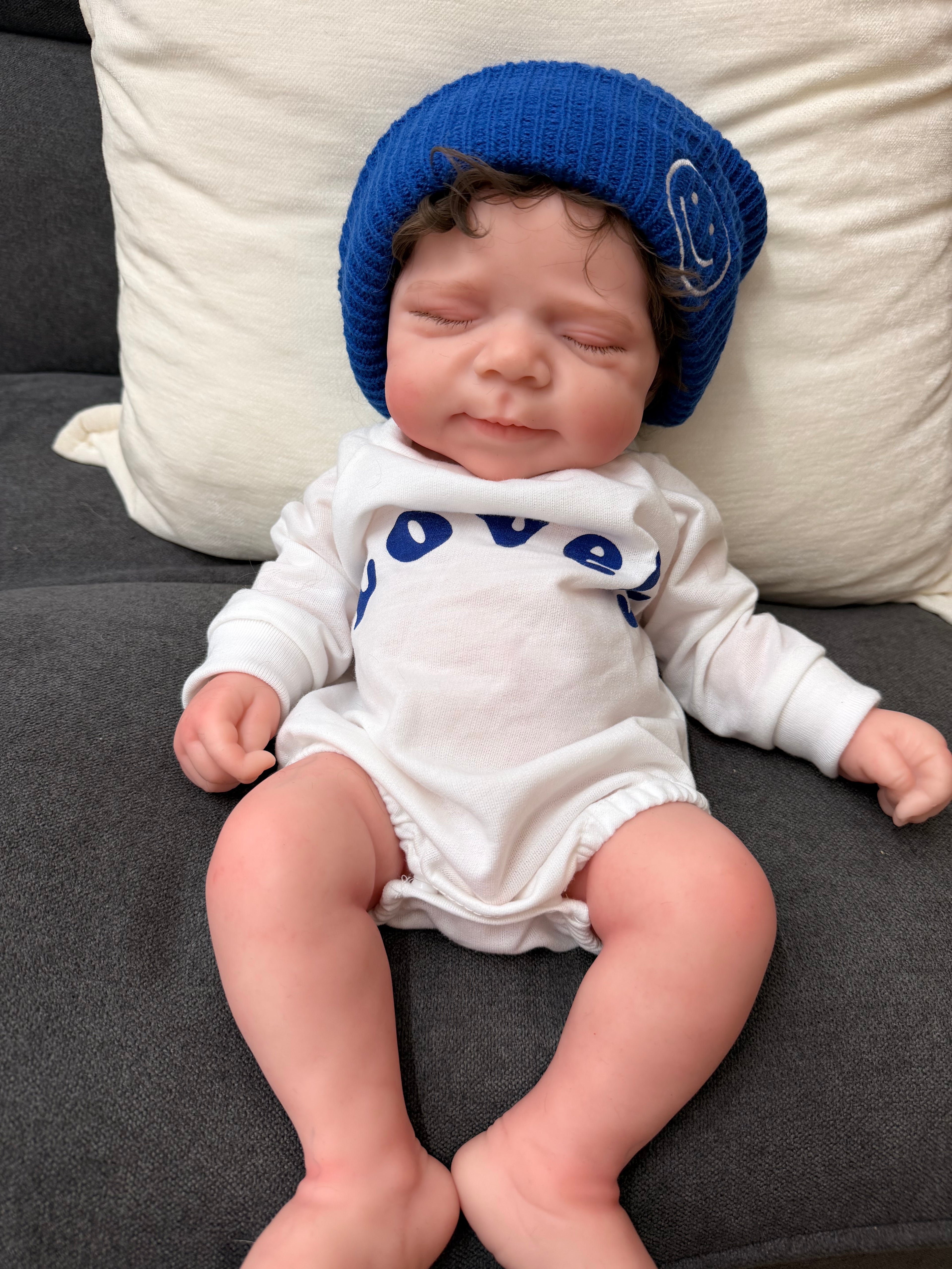 47cm Full Body Silicone Reborn Baby Boy with Hand-Rooted Nylon Hair – JACK | Dollsy