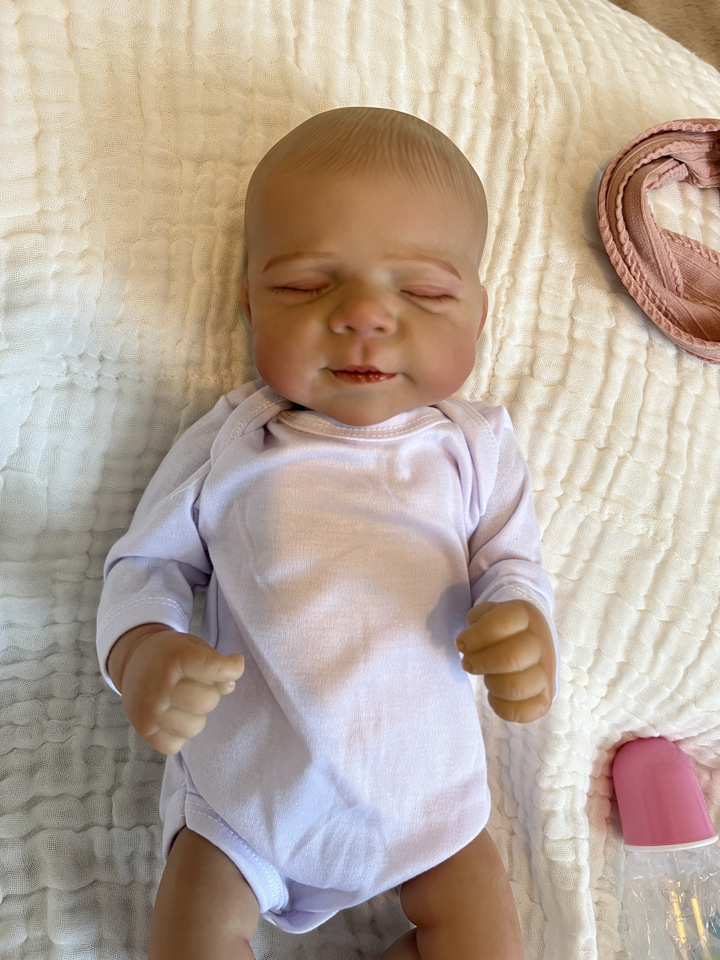 Realistic Reborn Baby Doll – 47cm Soft Cloth Body with Vinyl Limbs & Accessories