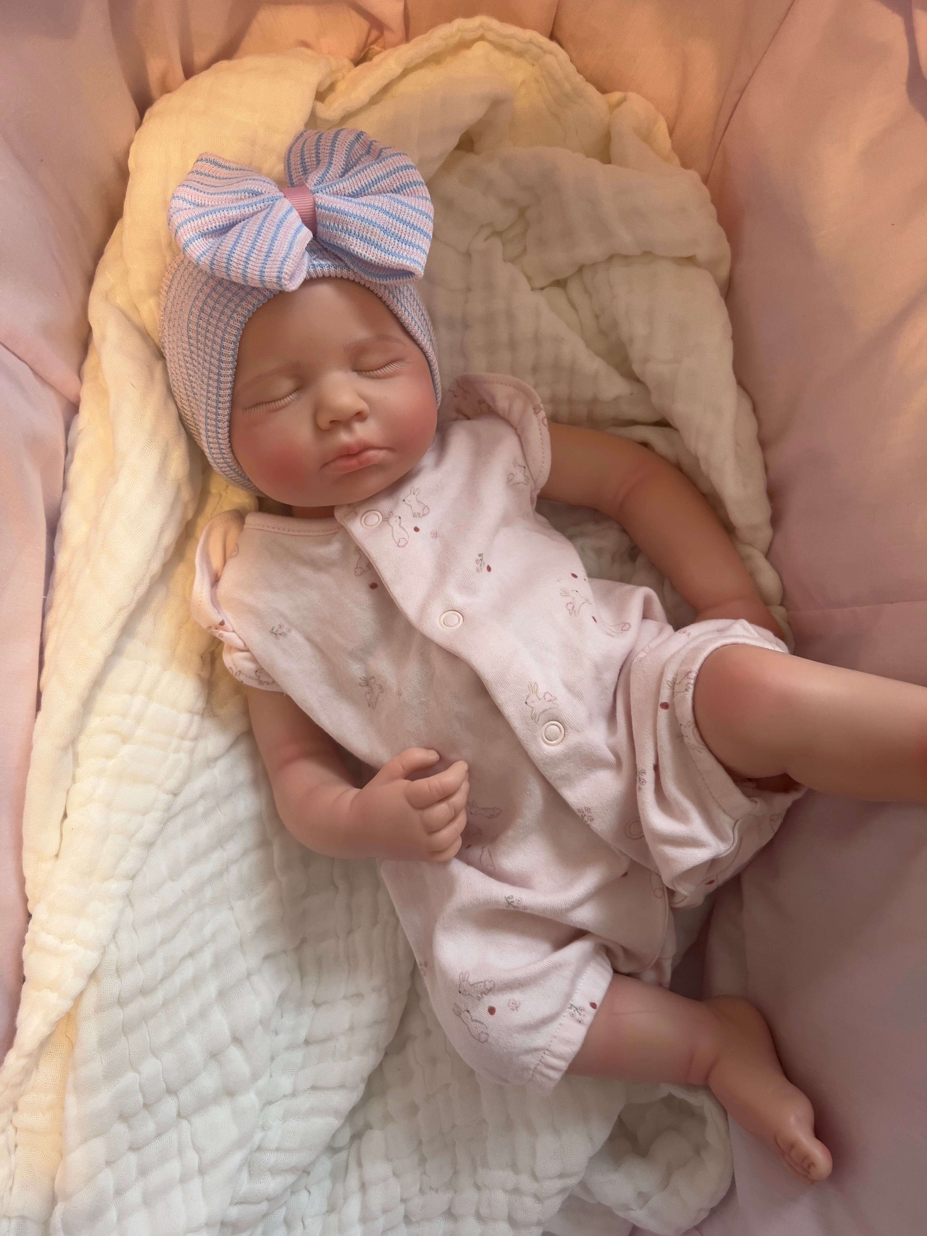 Realistic Silicone Baby Girl Doll – 45cm, Squishy & Floppy with Accessories