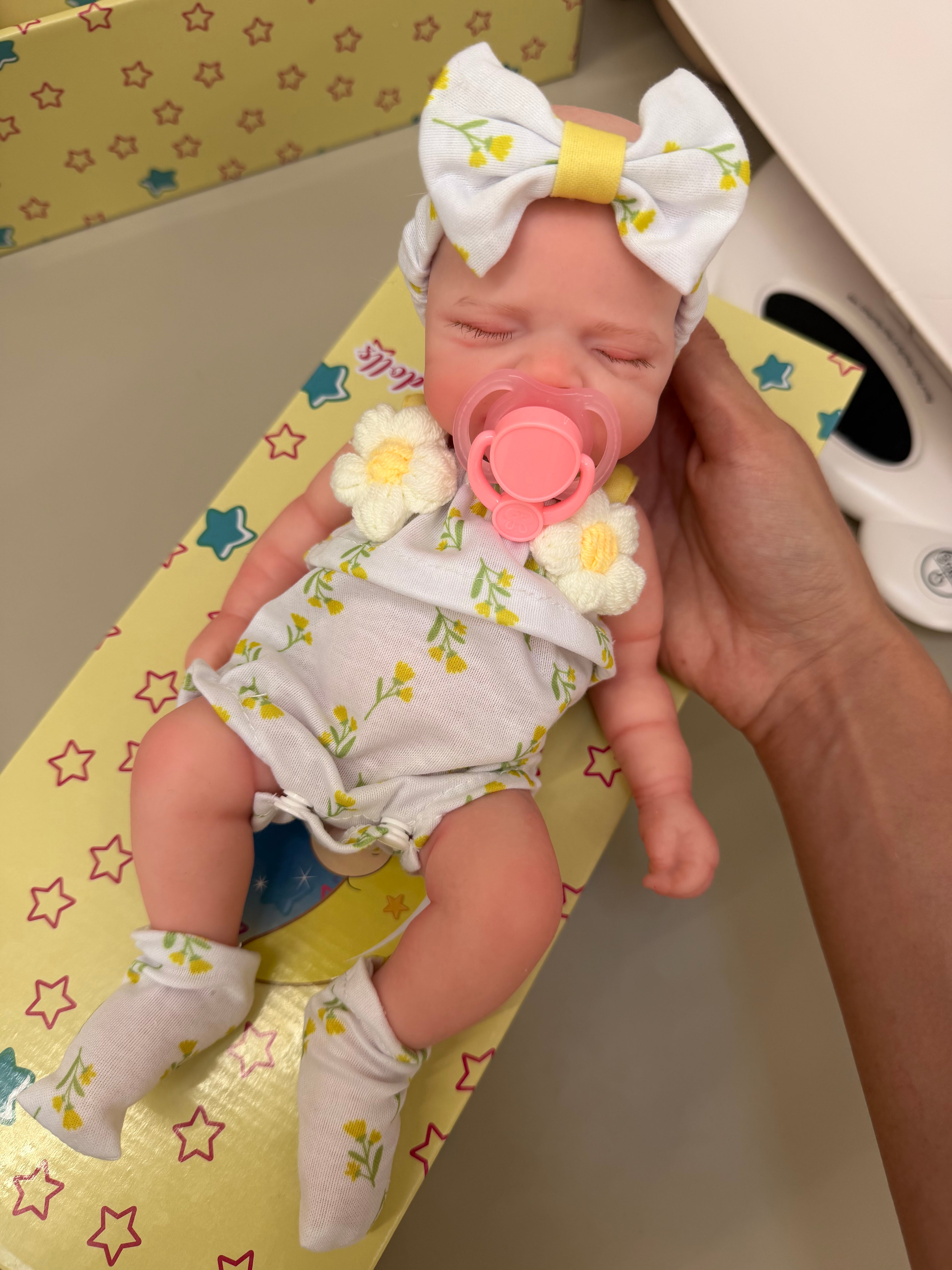 Mini MIA - Realistic 100% Silicone Reborn Baby Doll 33cm, Squishy & Floppy