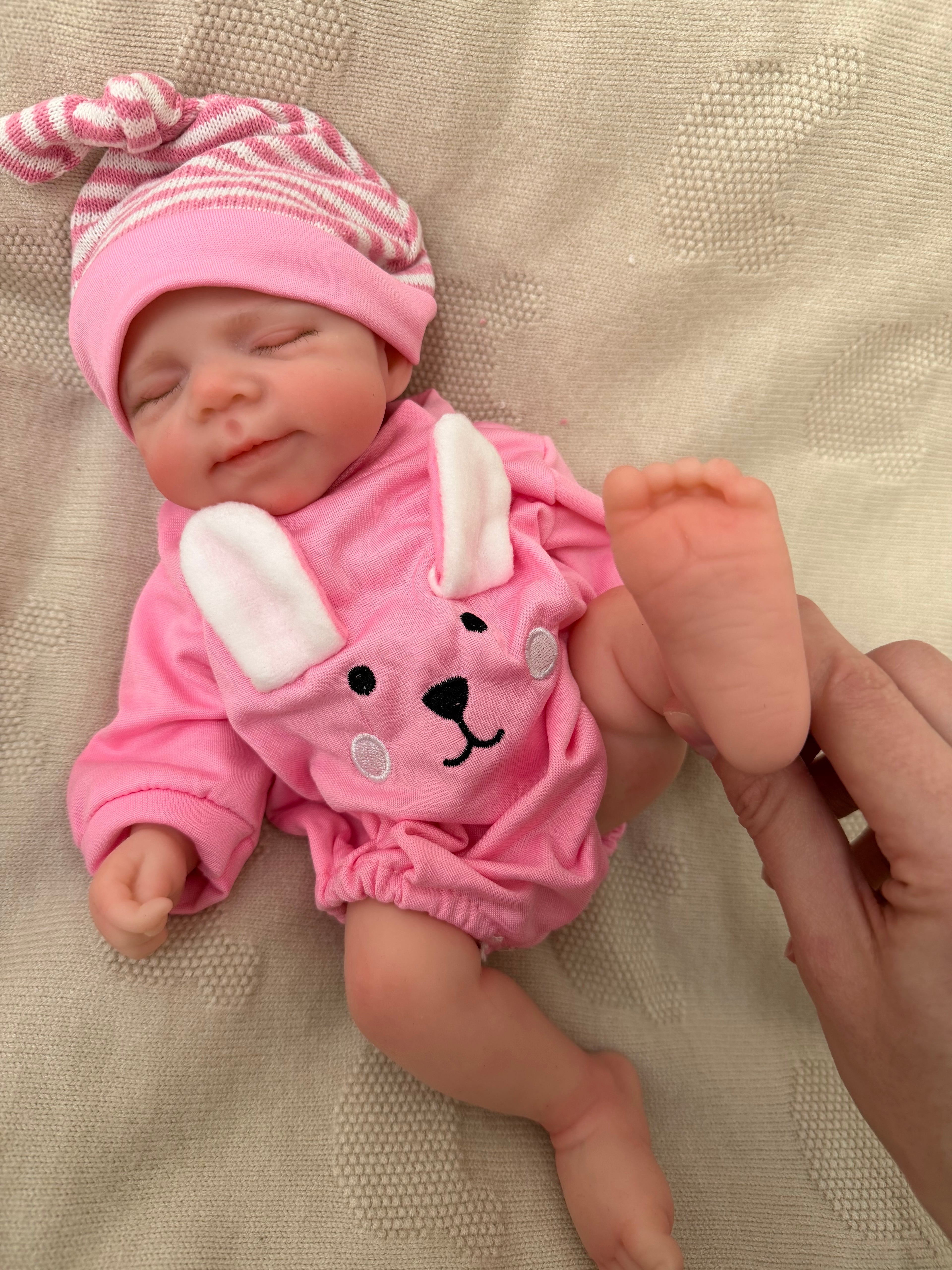 Mini MIA - Realistic 100% Silicone Reborn Baby Doll 33cm, Squishy & Floppy