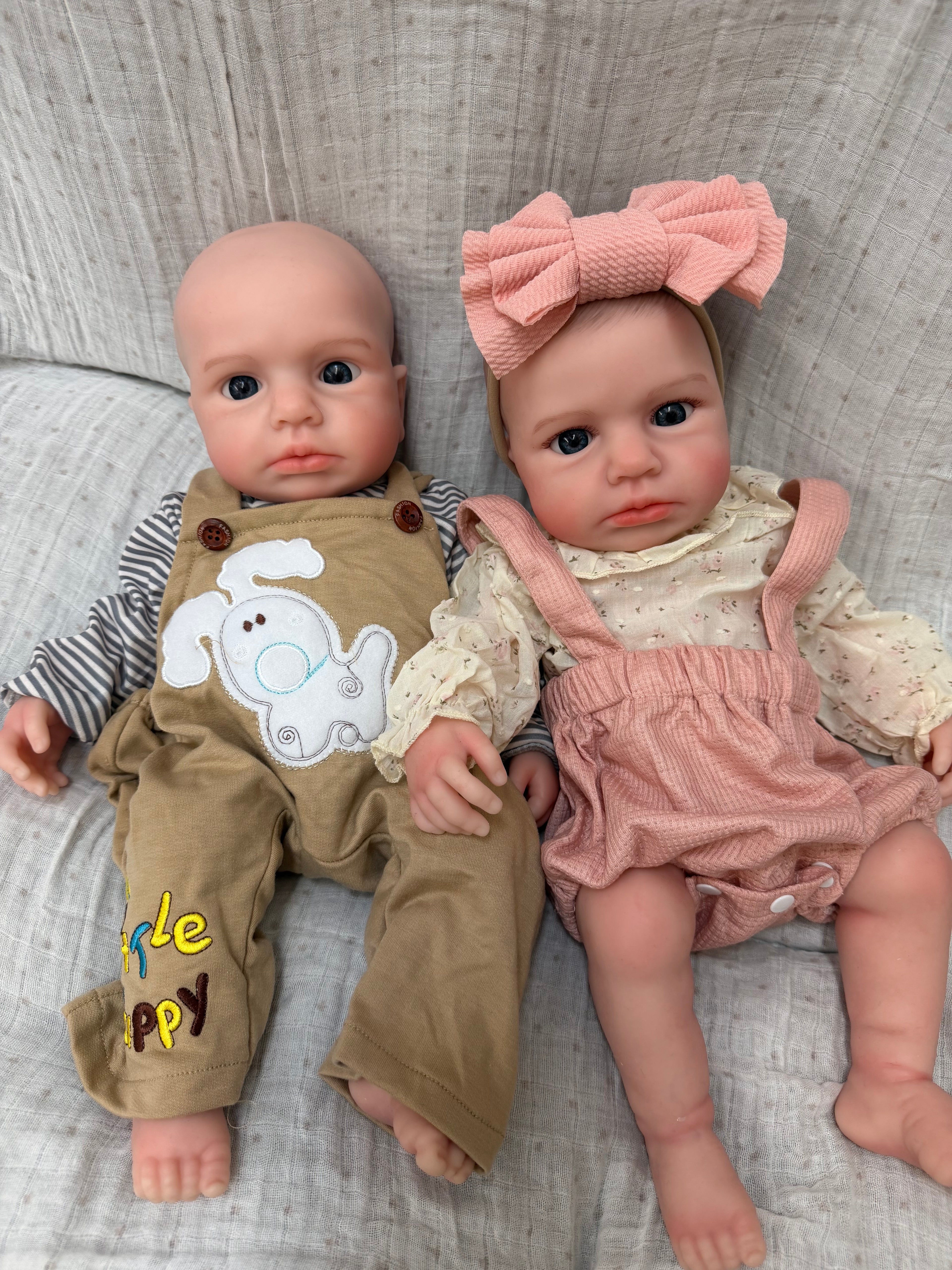 47cm Open-Eyed Full Body Silicone Reborn Baby Twins – ISABELLA & OLIVER | Dollsy