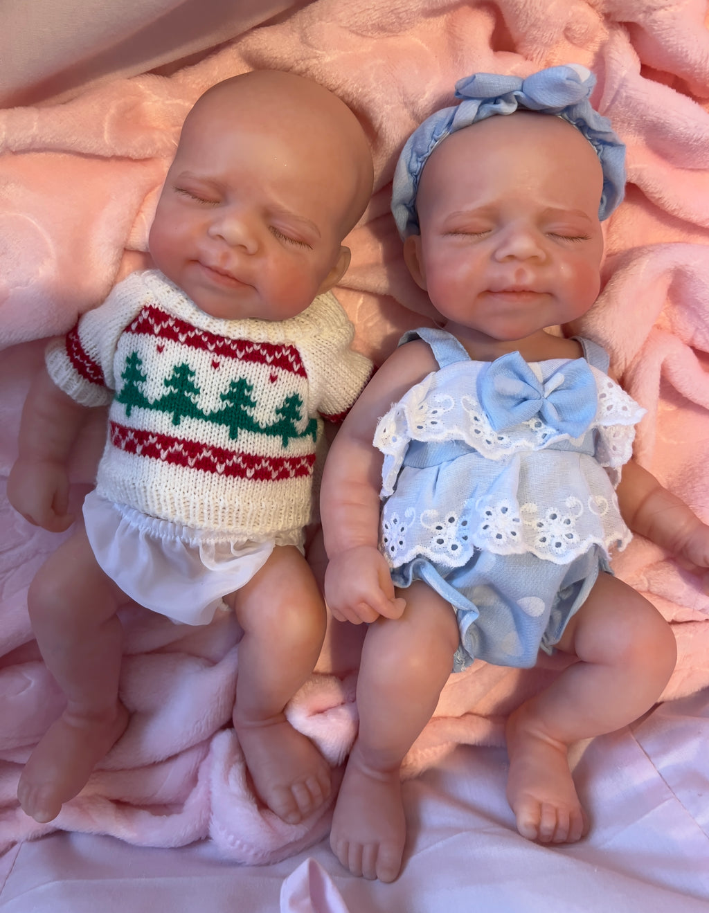 Realistic Silicone Baby Doll Twins Boy and Girl– 33cm, Squishy & Floppy