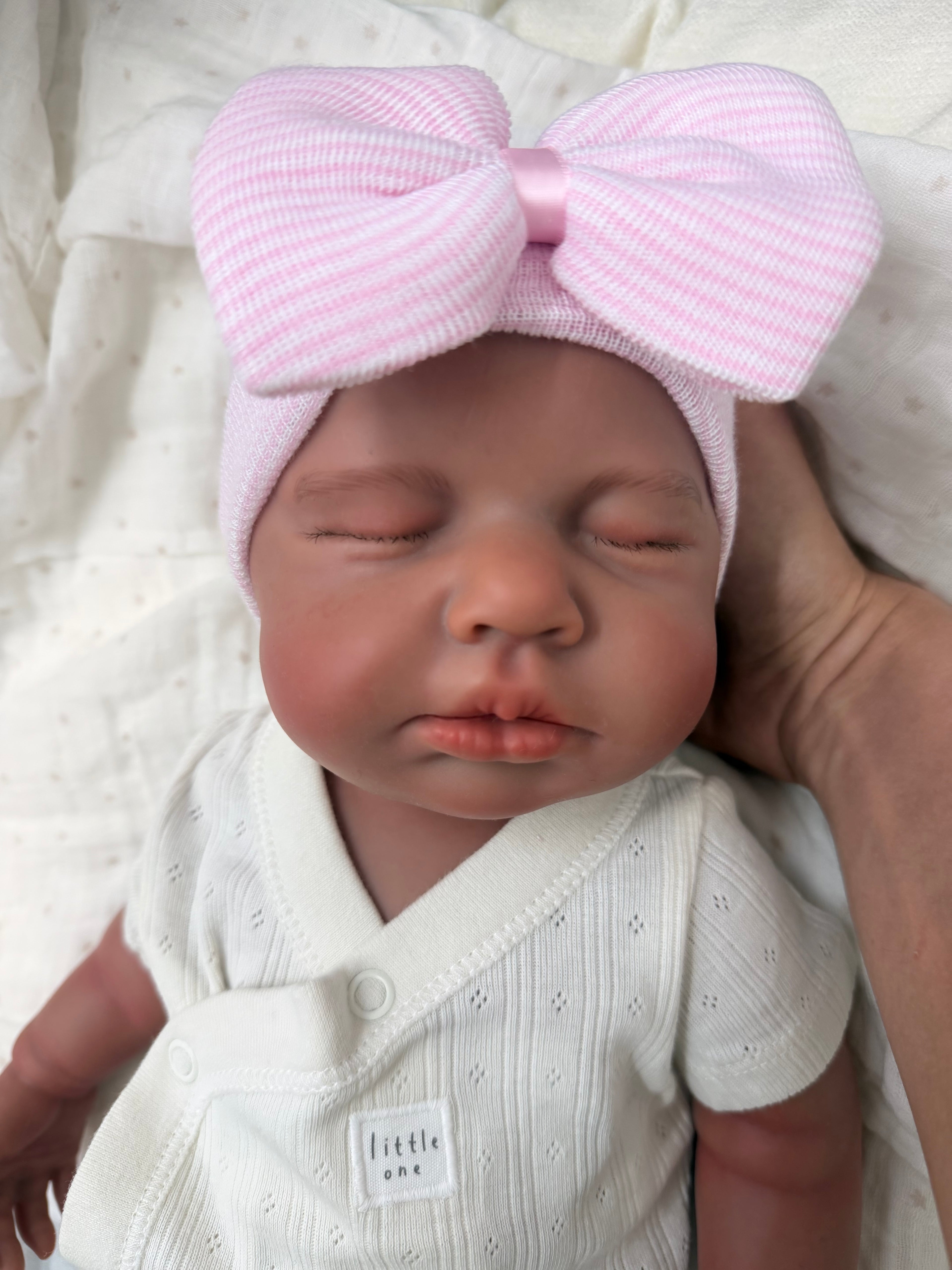 47cm Floppy Full Body Silicone Reborn Baby Girl – LUCINDA (Dark Skin) | Dollsy