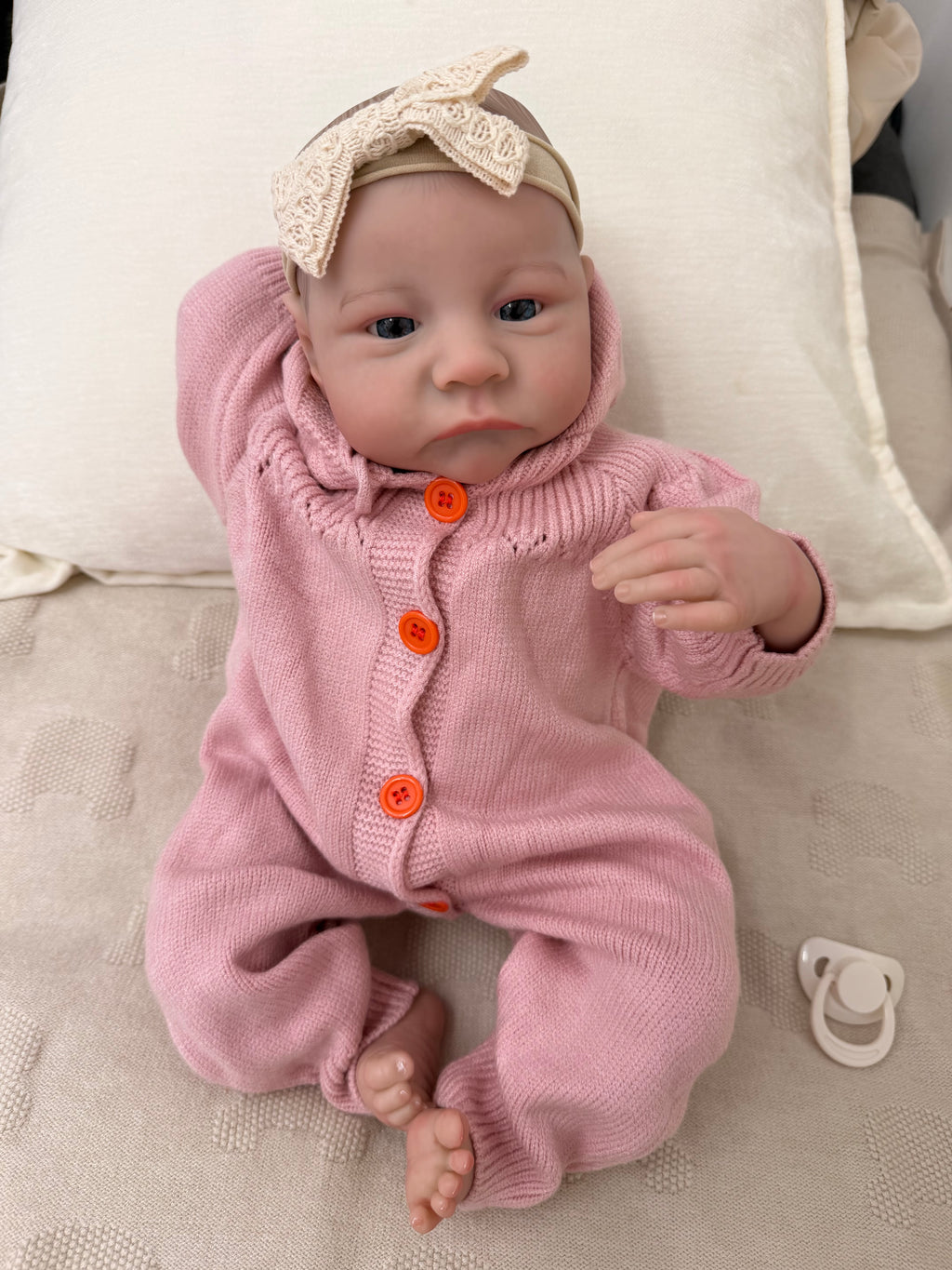 Realistic Reborn Baby Doll – 47cm Soft Cloth Body with Vinyl Limbs & Accessories