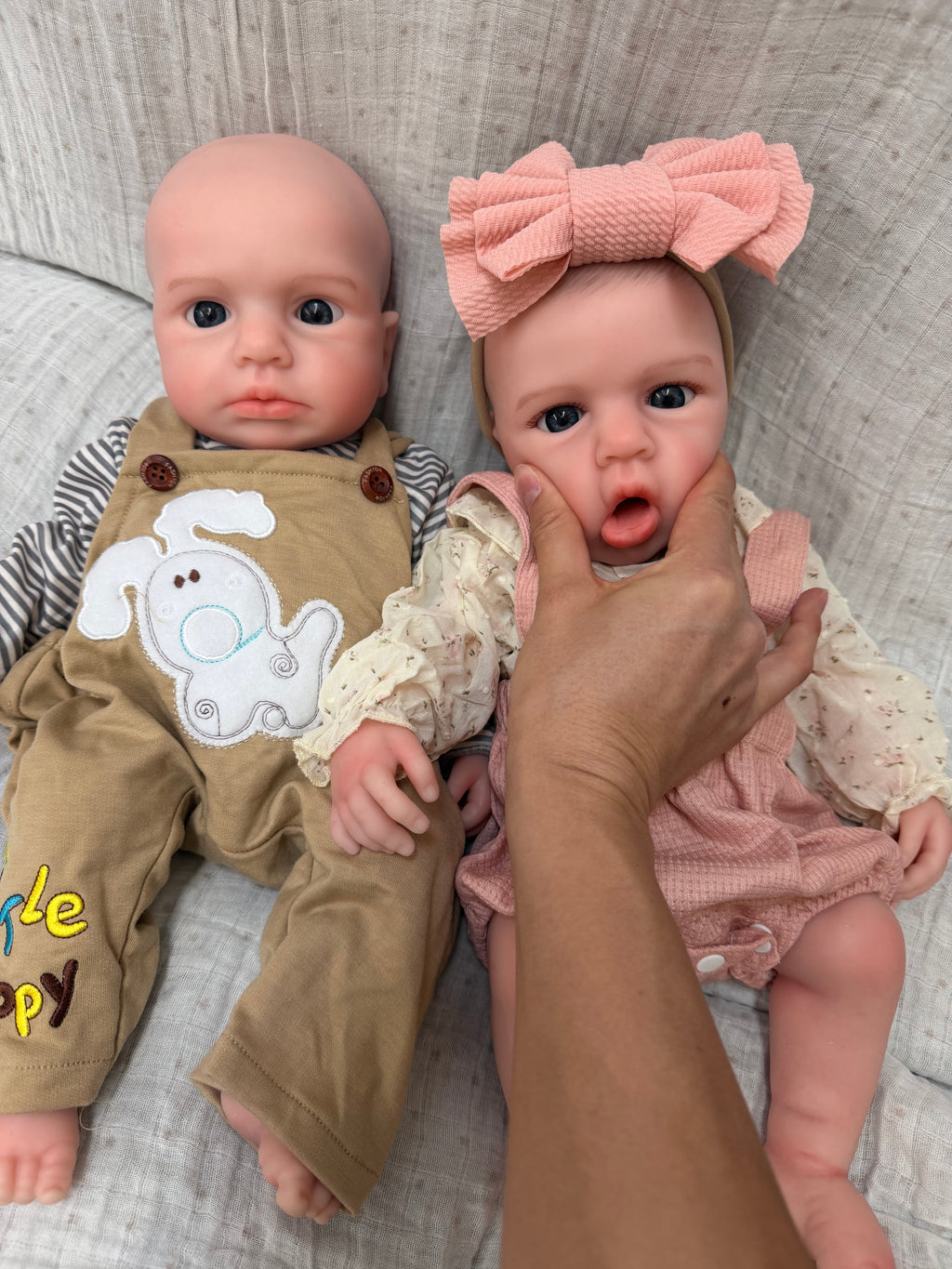 47cm Open-Eyed Full Body Silicone Reborn Baby Twins – ISABELLA & OLIVER | Dollsy
