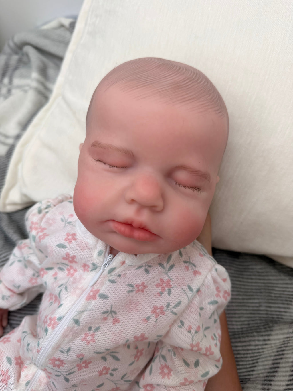 LUCINDA - (Painted hair) Realistic 100% Silicone Reborn Baby Doll 47cm, Squishy & Floppy