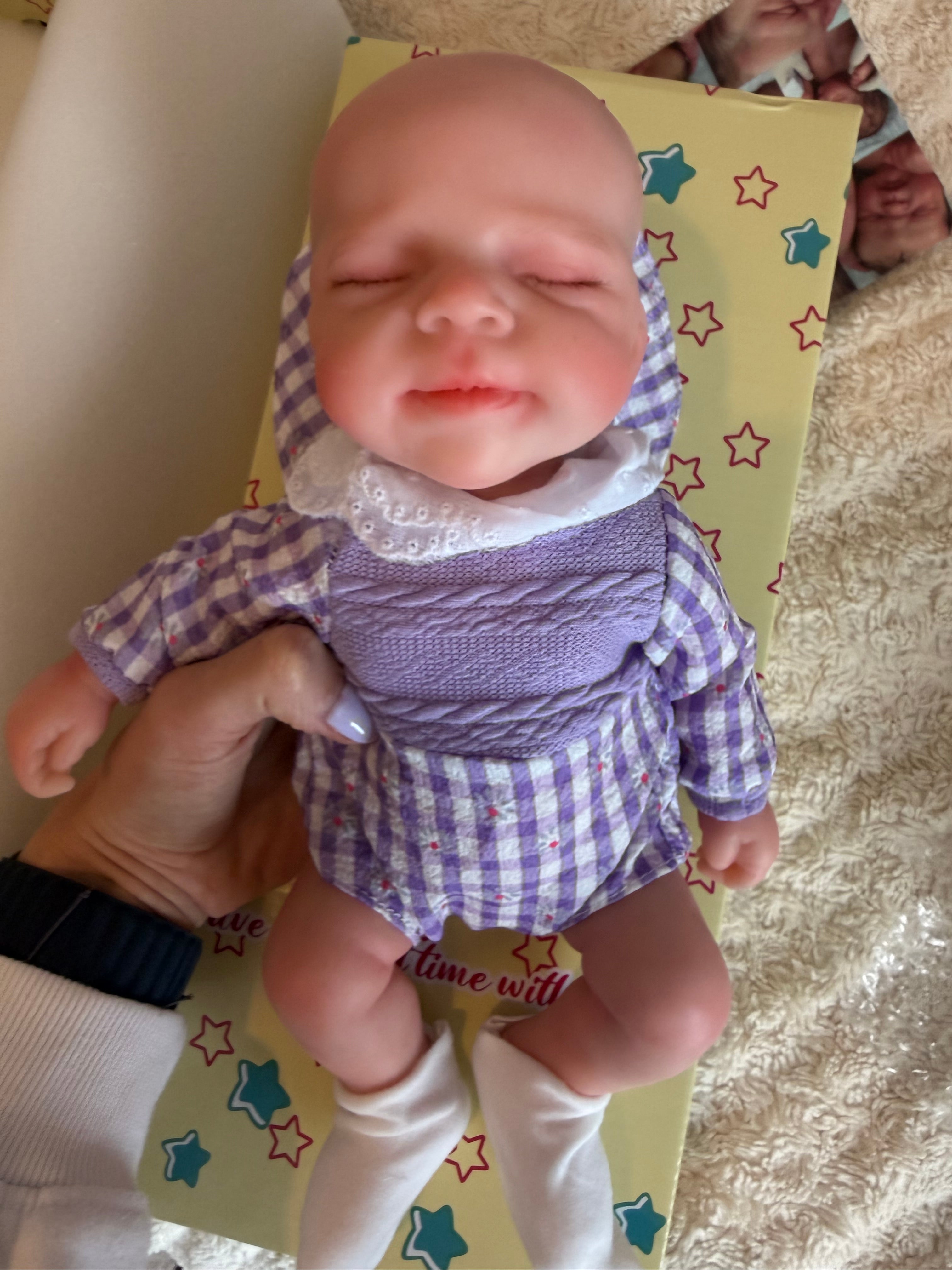 Mini MIA - Realistic 100% Silicone Reborn Baby Doll 33cm, Squishy & Floppy