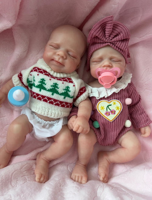 Full body silicone reborn baby doll twins squisy and floppy 33cm