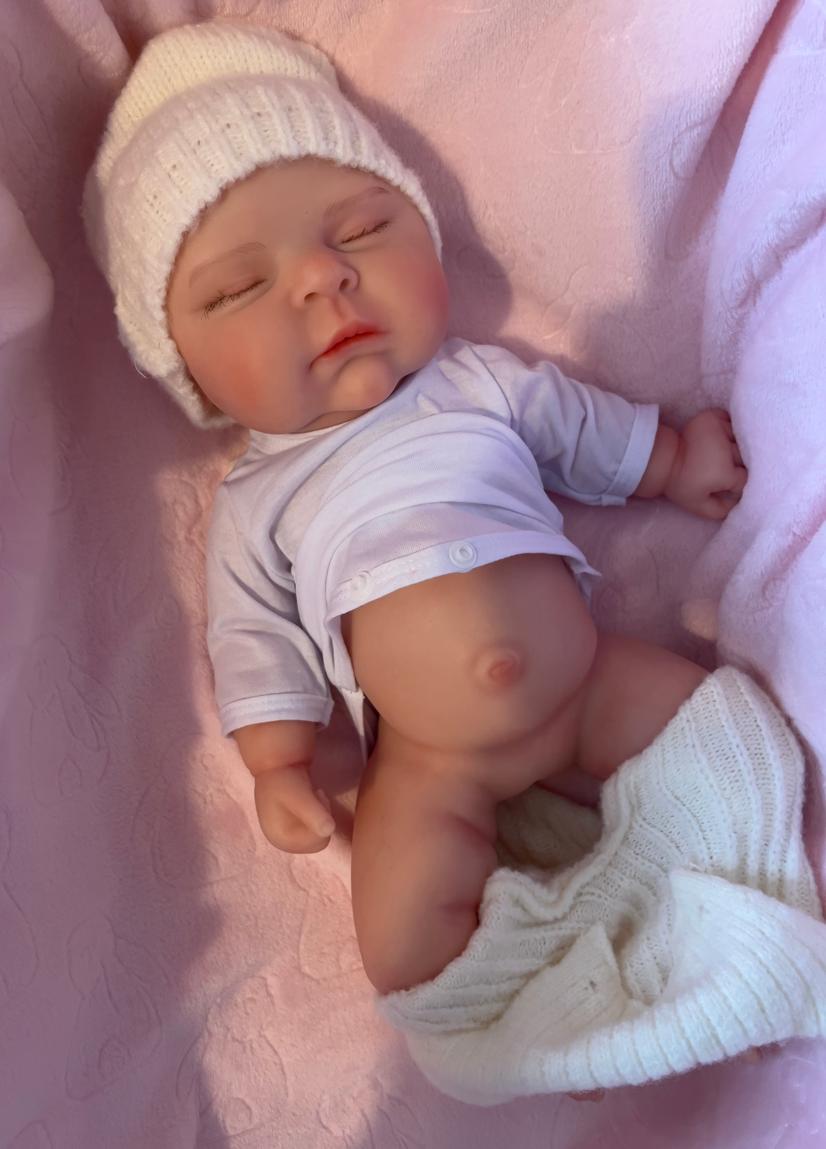 SUNNY - Realistic 100% Silicone Reborn Baby Doll 47cm, Squishy & Floppy