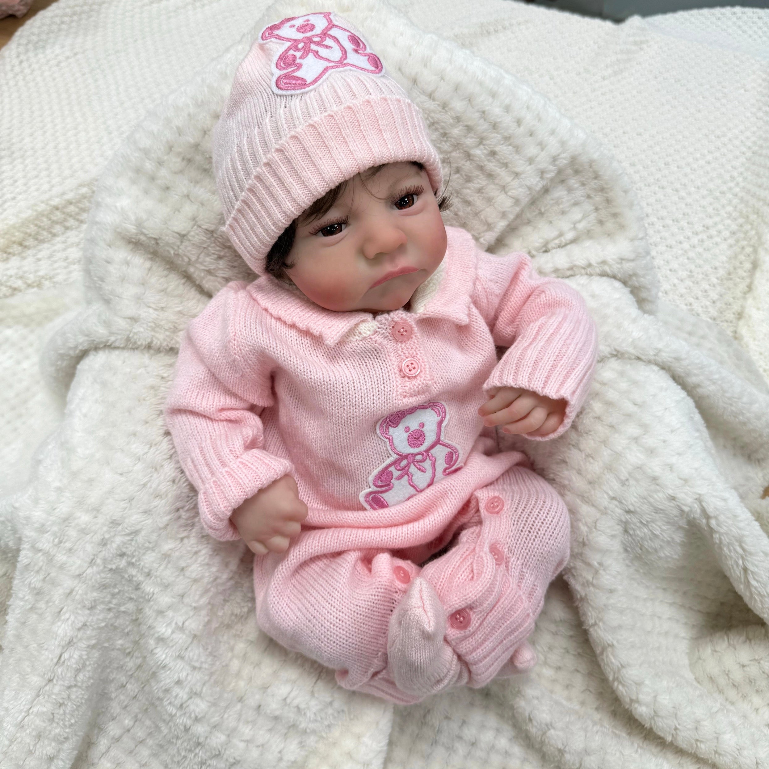 Realistic Reborn Baby Doll – 47cm Soft Cloth Body with Vinyl Limbs & Accessories