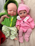 JACK & KIM - Realistic 100% Silicone Reborn Baby Dolls Twins 33cm, Squishy & Floppy