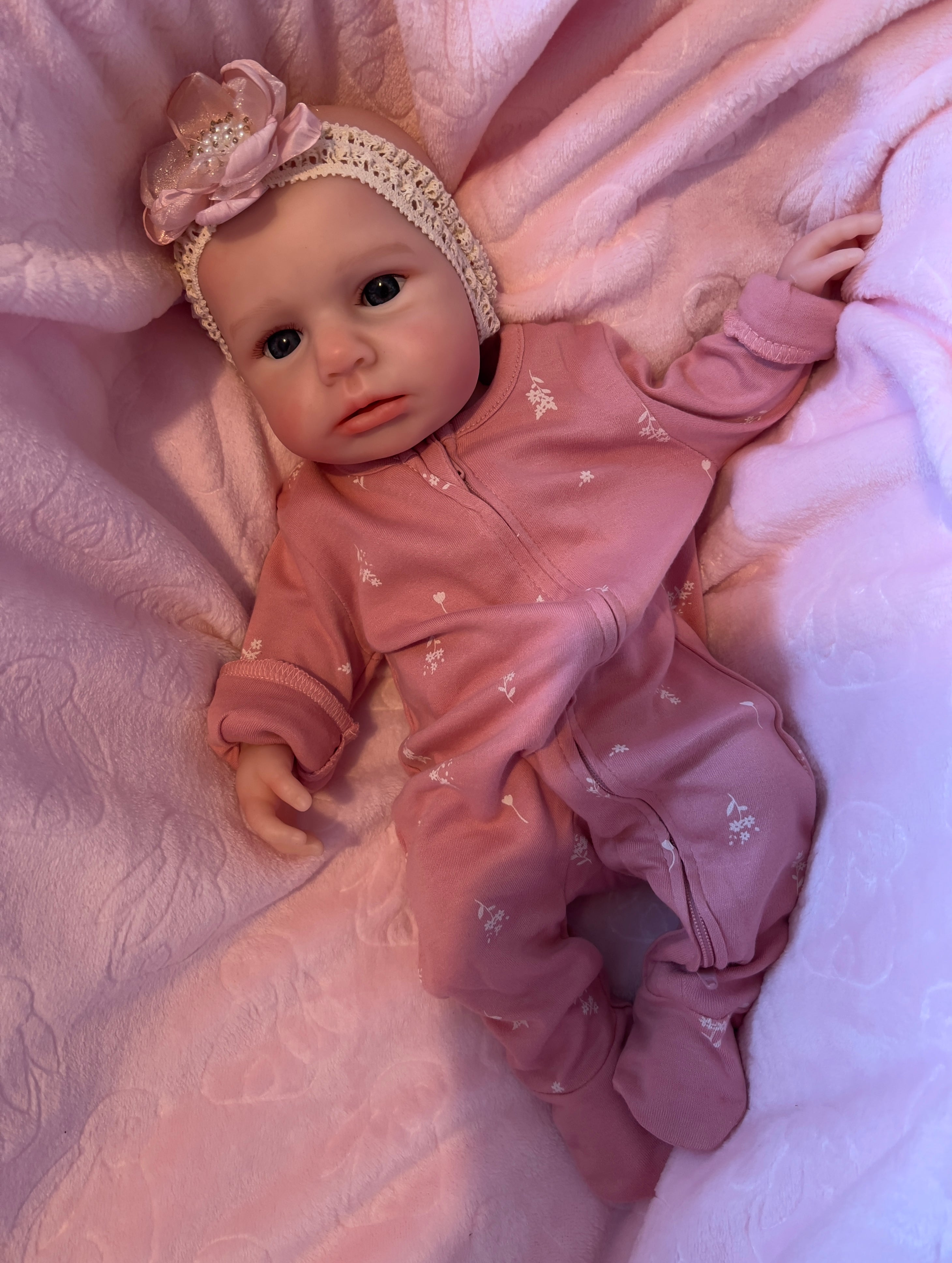 Realistic Silicone Baby Girl Doll – 47cm, Squishy & Floppy with Accessories