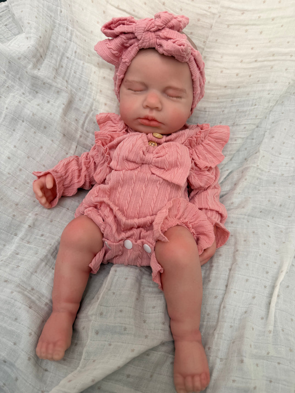 47cm Full Body Silicone Reborn Baby Girl with Painted Hair – Lucinda | Dollsy
