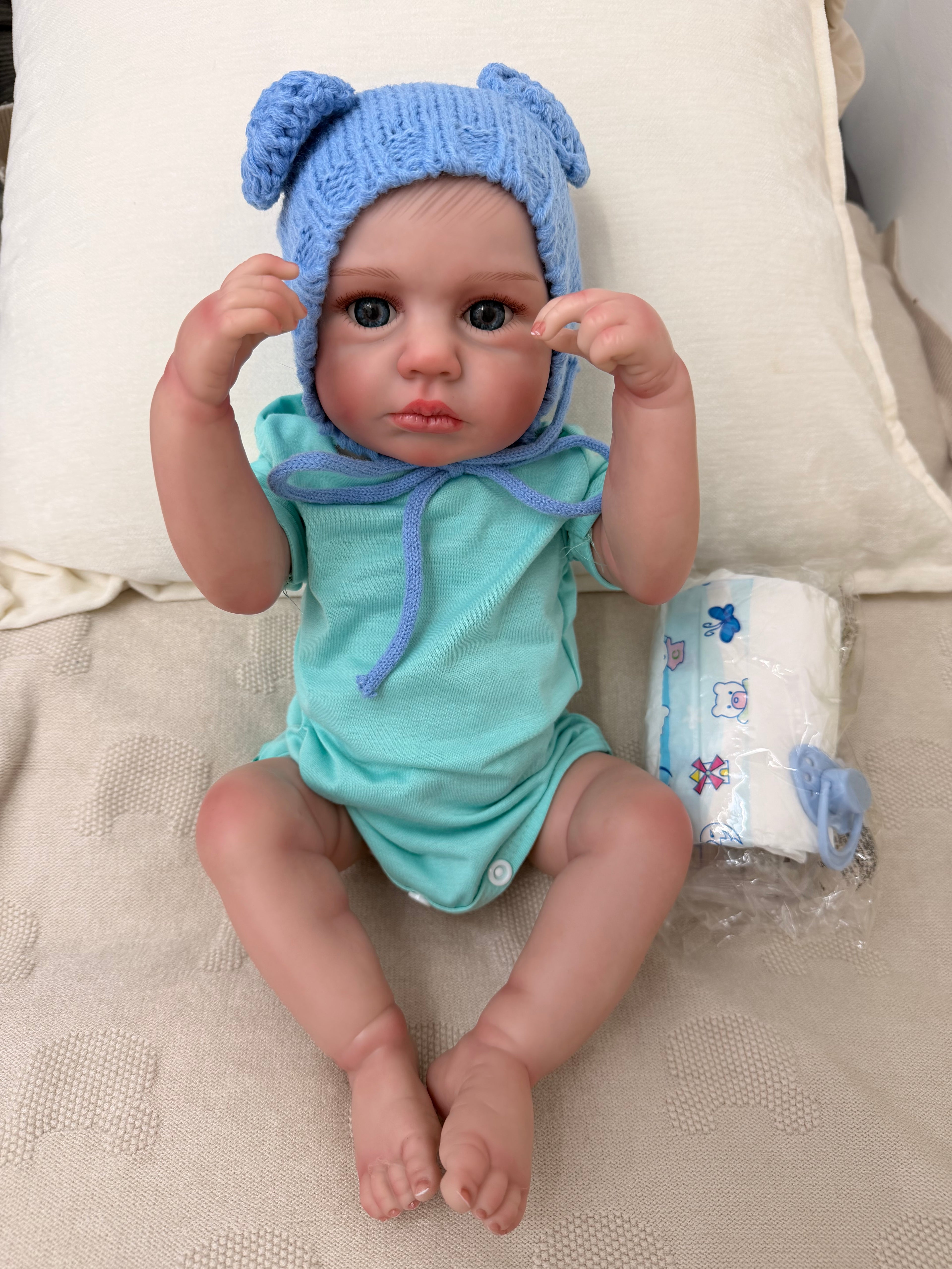 Realistic Full Vinyl Reborn Style Baby Boy – 47cm with Accessories
