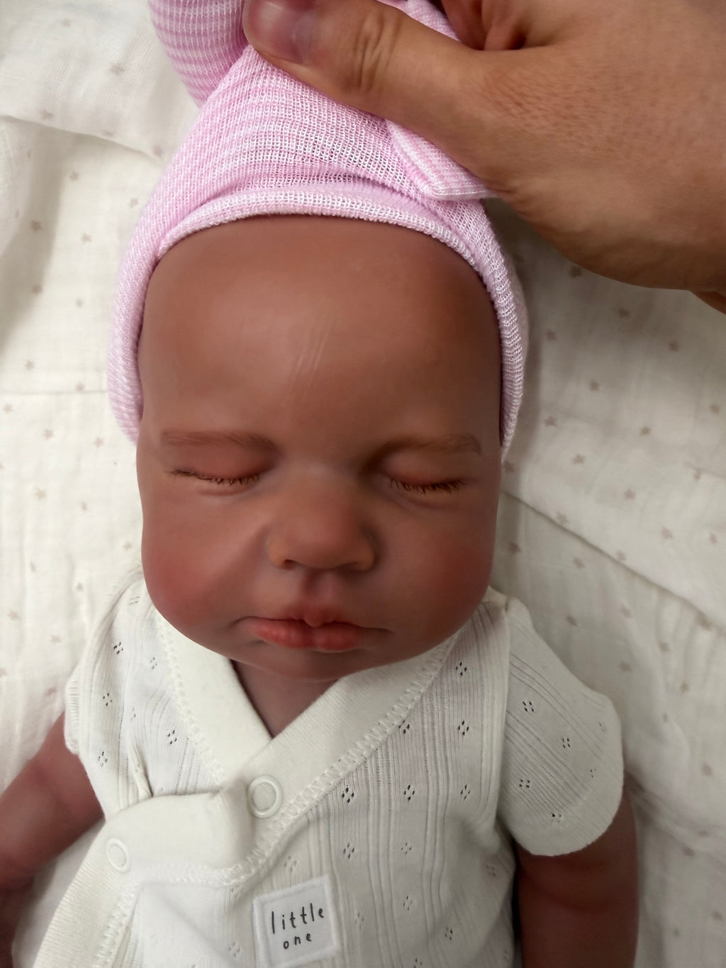47cm Floppy Full Body Silicone Reborn Baby Girl – LUCINDA (Dark Skin) | Dollsy