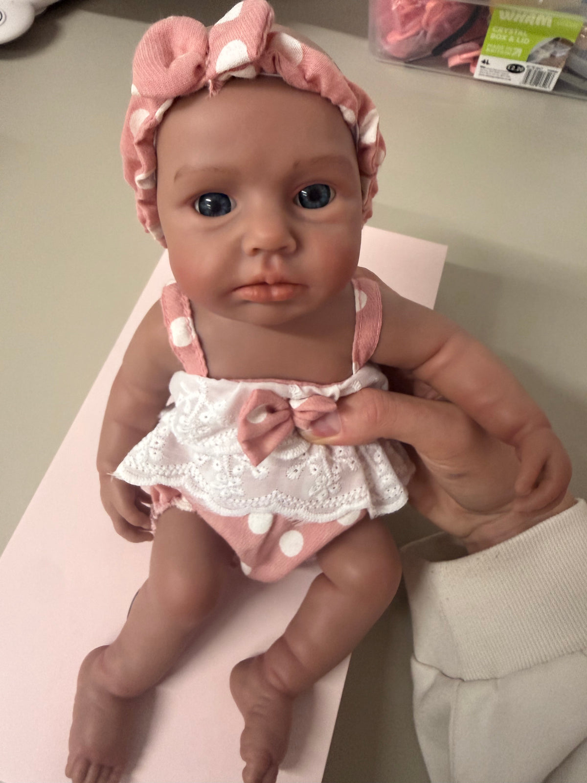 33cm Full Body Silicone Reborn Baby Girl – Mini KELLSY (Dark Skin)| Dollsy