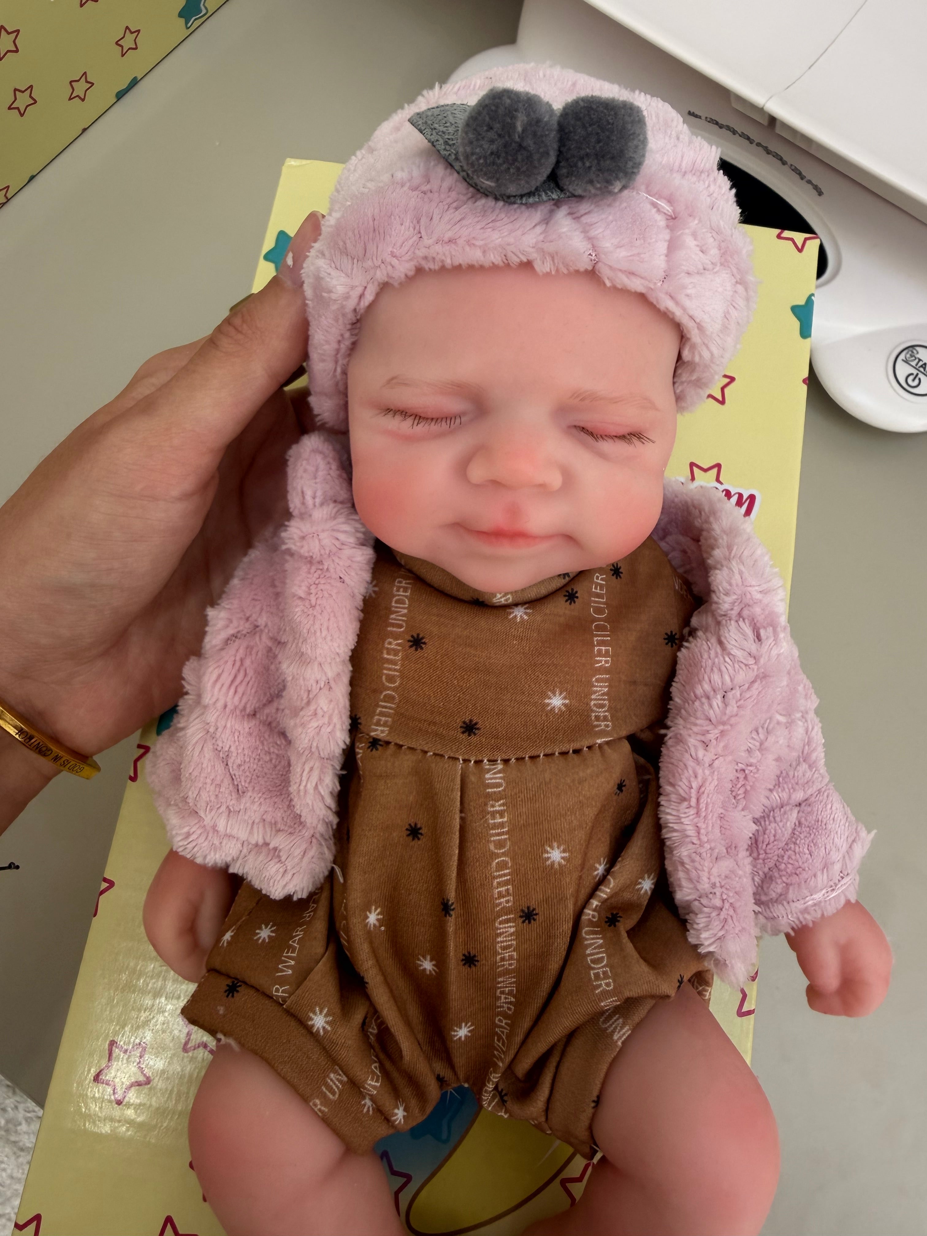 Mini MIA - Realistic 100% Silicone Reborn Baby Doll 33cm, Squishy & Floppy