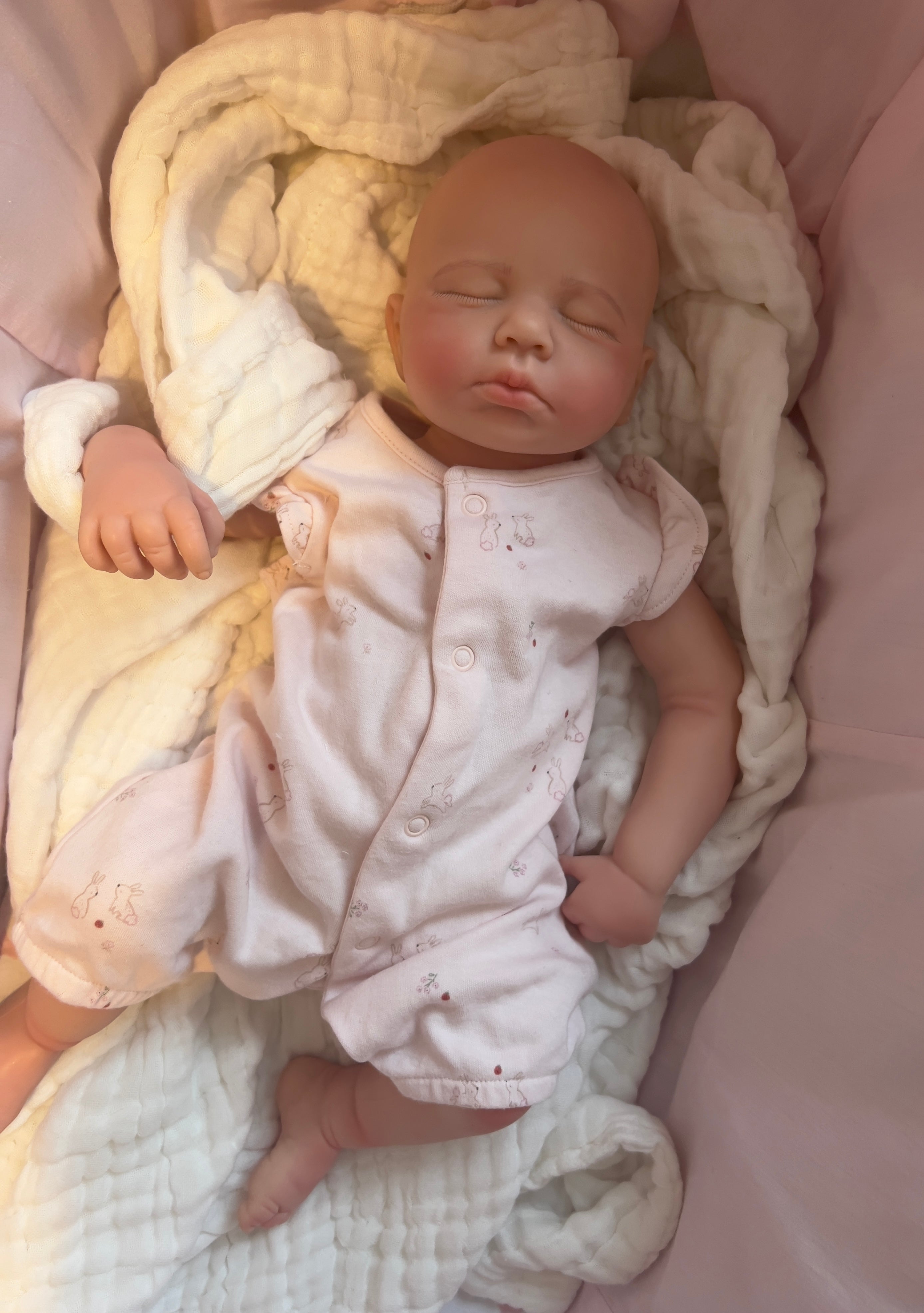 Realistic Silicone Baby Girl Doll – 45cm, Squishy & Floppy with Accessories