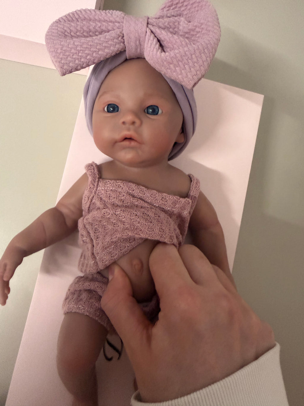 33cm Full Body Silicone Reborn Baby Girl – Mini KIM (Dark Skin)| Dollsy