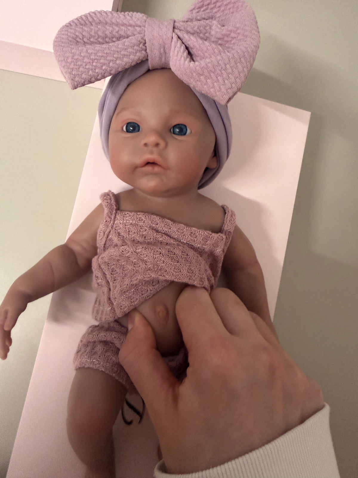33cm Full Body Silicone Reborn Baby Girl – Mini KIM (Dark Skin)| Dollsy