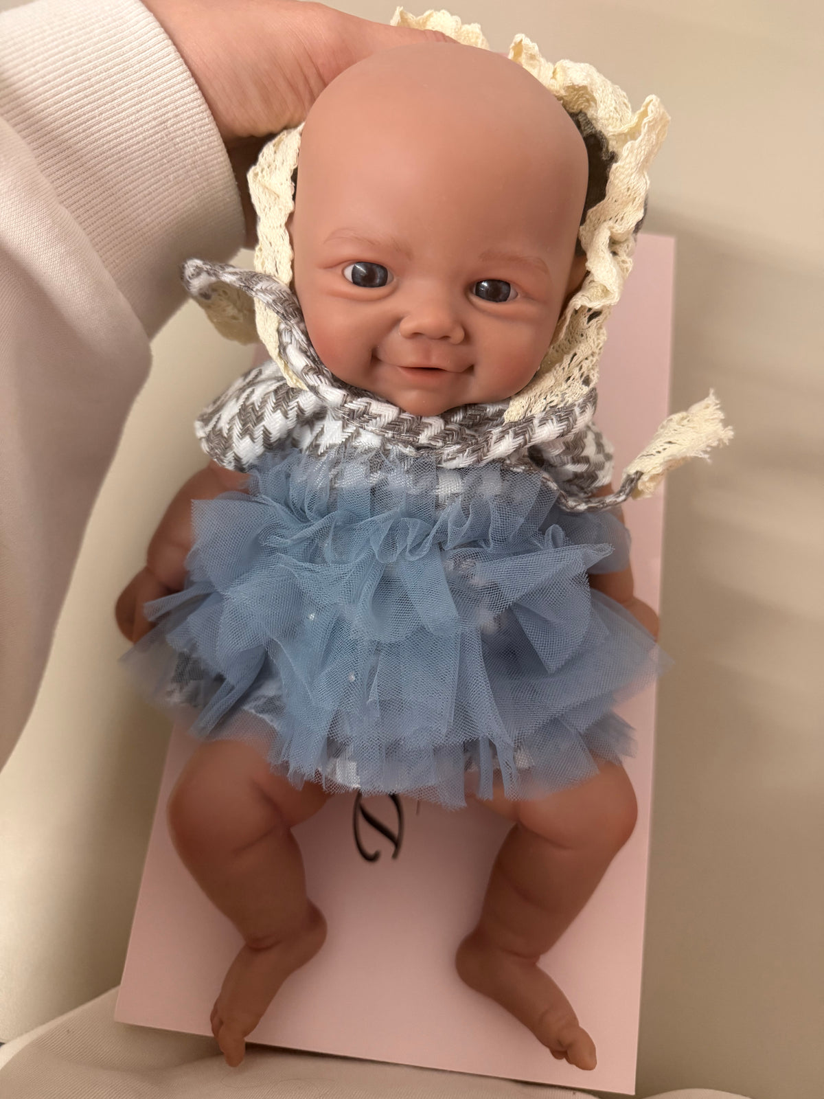 33cm Full Body Silicone Reborn Baby Girl – Mini ROMI (Dark Skin)| Dollsy