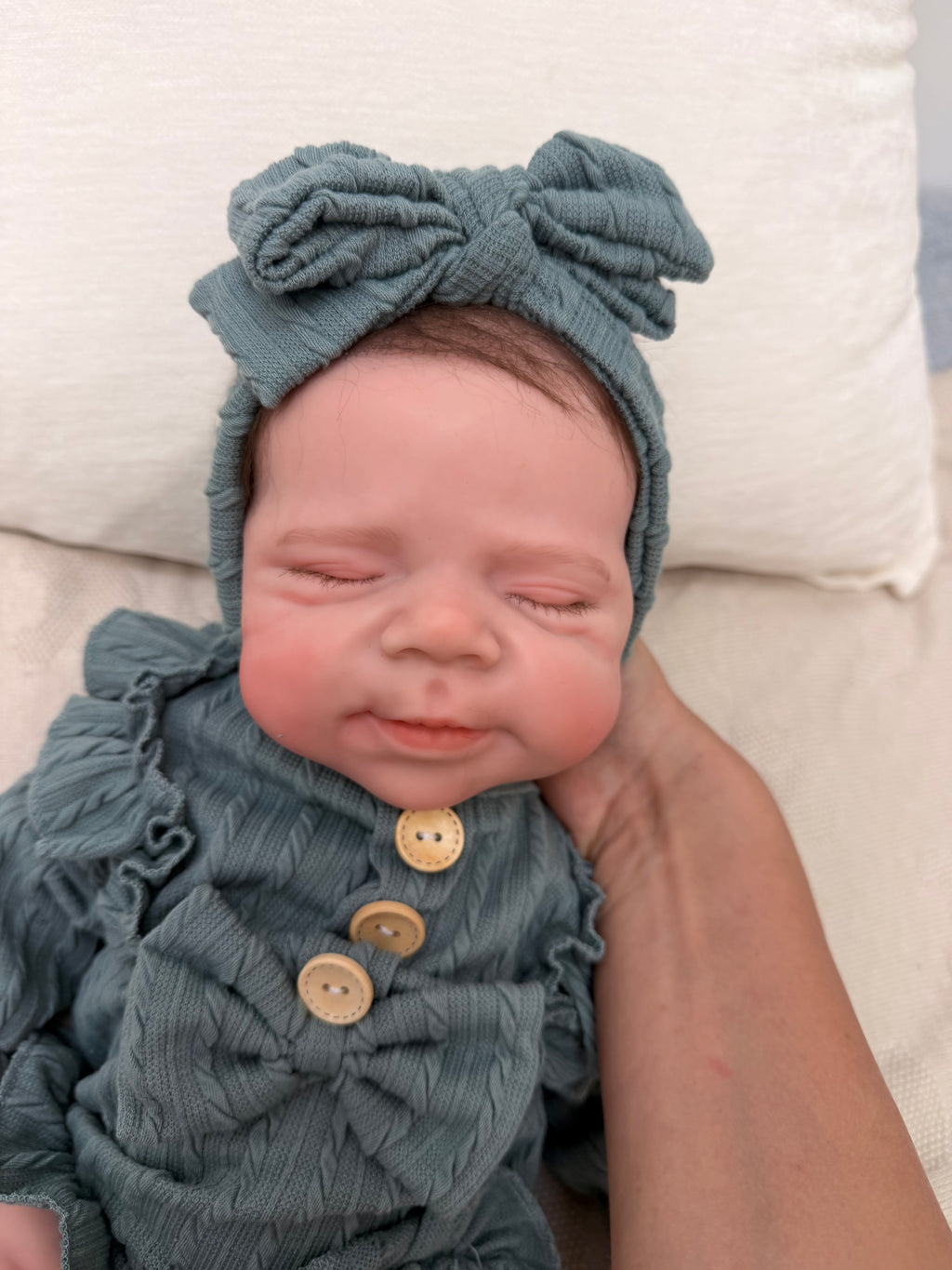 MIA - (Hand-Rooted Mohair Hair) Realistic 100% Silicone Reborn Baby Doll 47cm, Squishy & Floppy