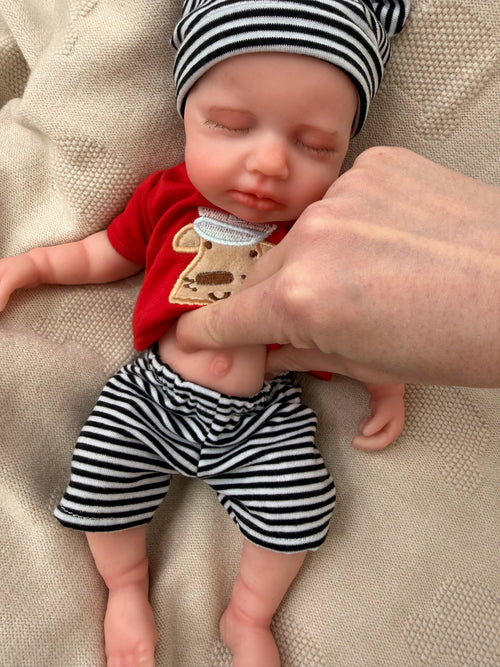 33cm Full Body Silicone Reborn Baby Boy – Mini LEO | Dollsy