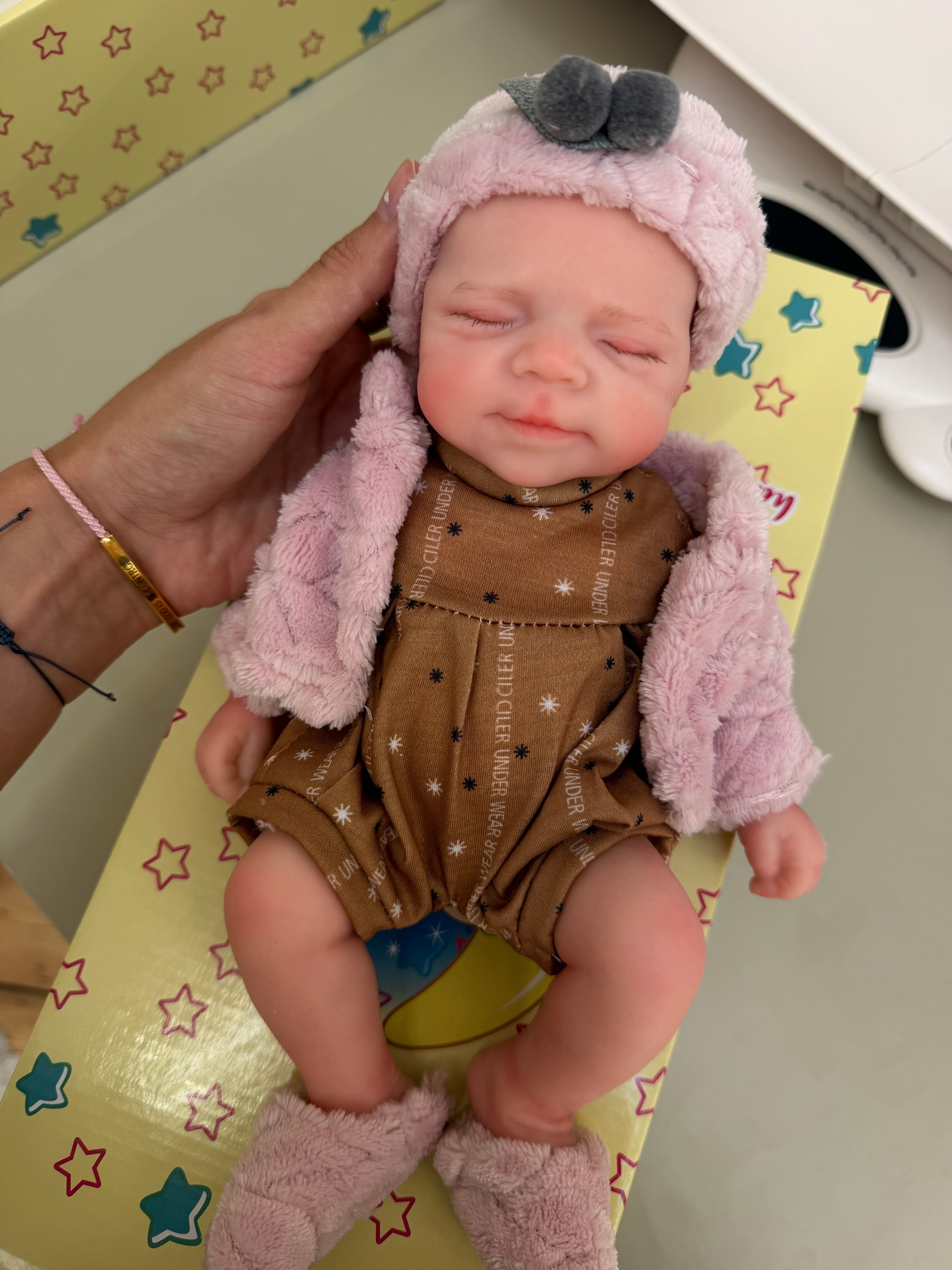 Mini MIA - Realistic 100% Silicone Reborn Baby Doll 33cm, Squishy & Floppy