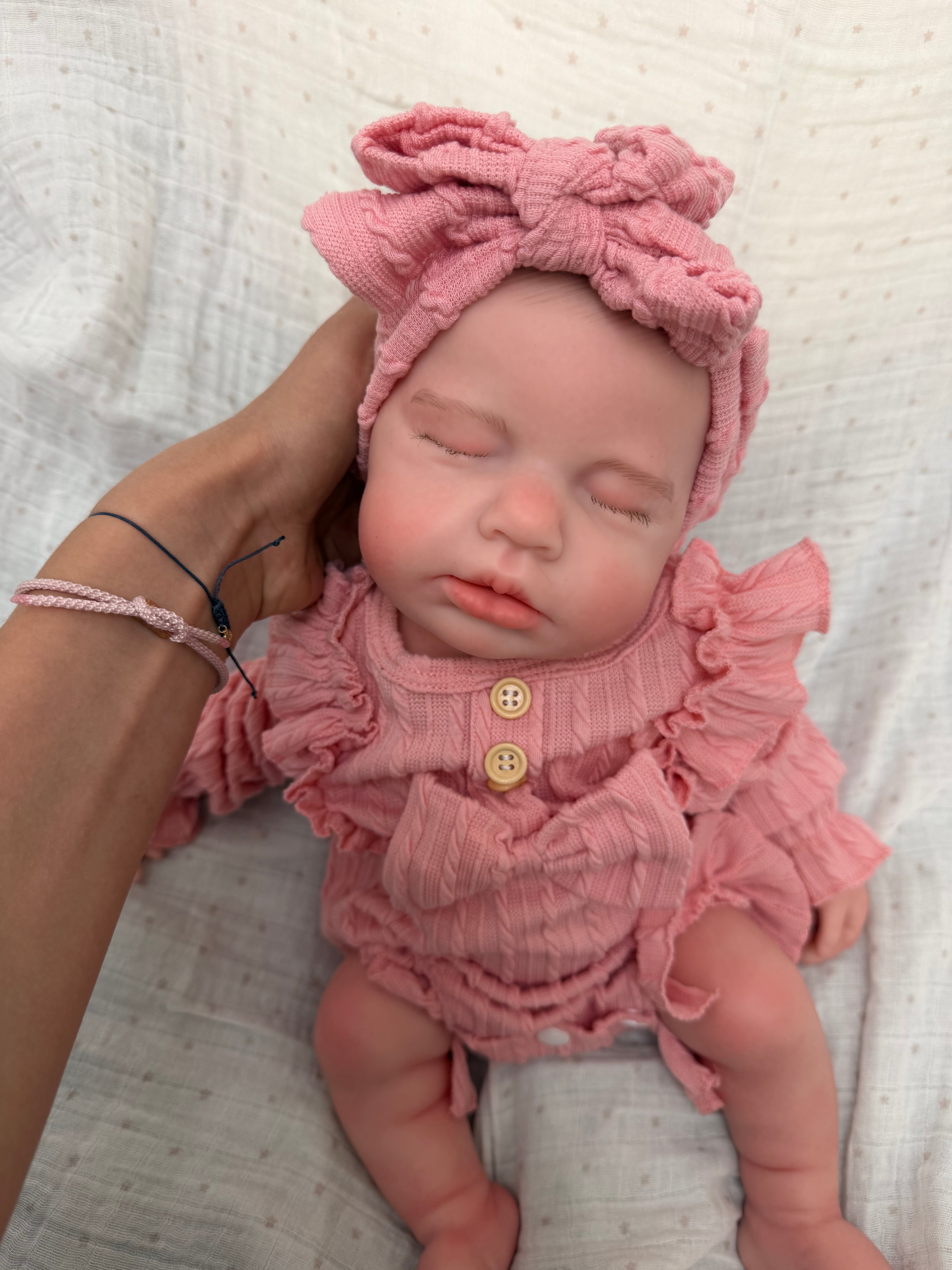47cm Full Body Silicone Reborn Baby Girl with Painted Hair – Lucinda | Dollsy