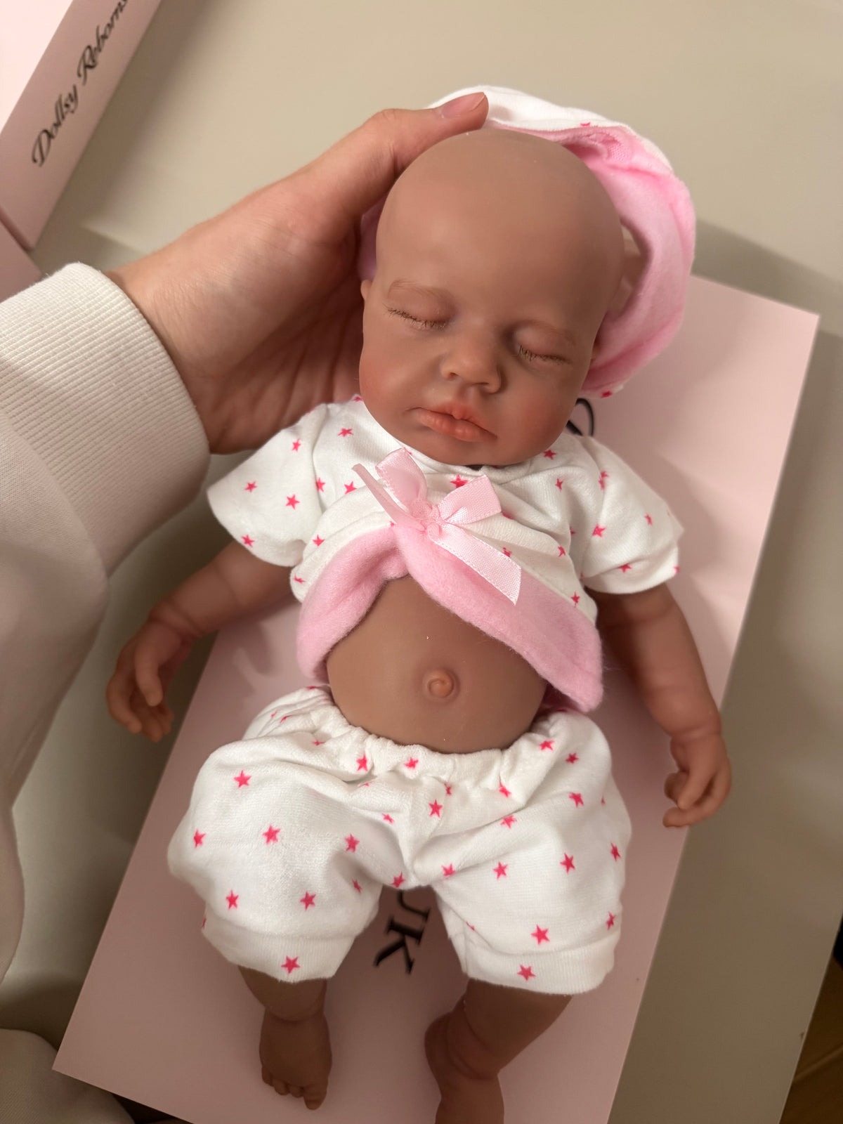 33cm Full Body Silicone Reborn Baby Girl – Mini LUCINDA (Dark Skin)| Dollsy