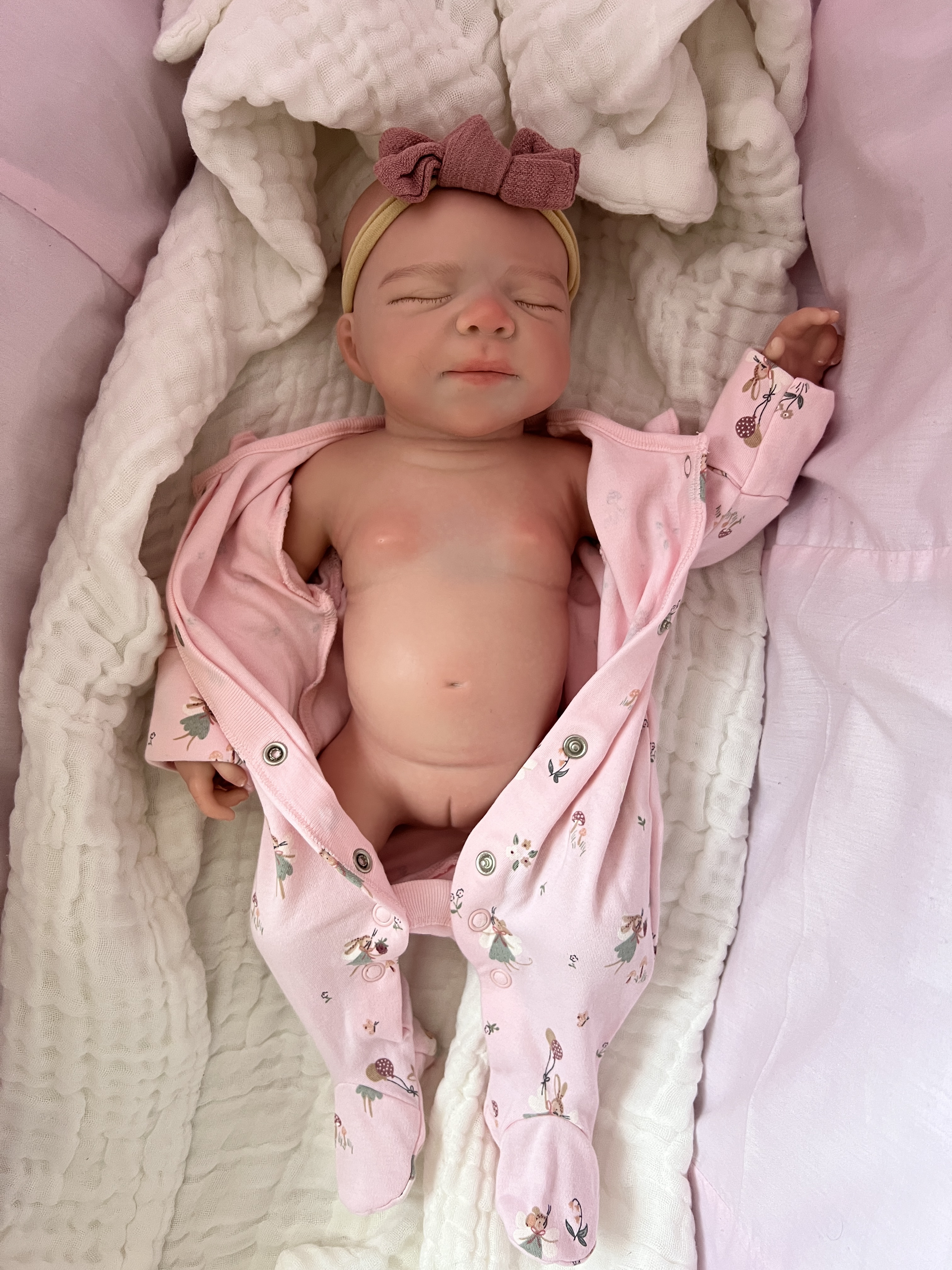 Realistic Silicone Baby Girl Doll – 45cm, Squishy & Floppy