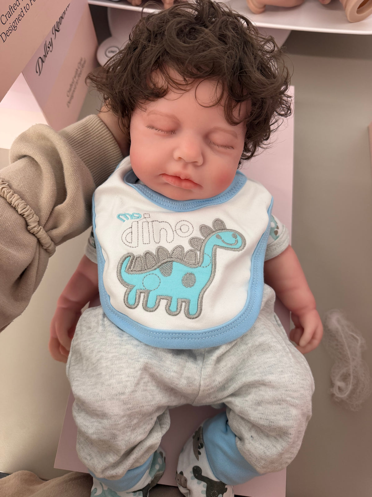 47cm Full Body Silicone Reborn Baby Boy with Hand-Rooted Nylon Hair – LEO | Dollsy