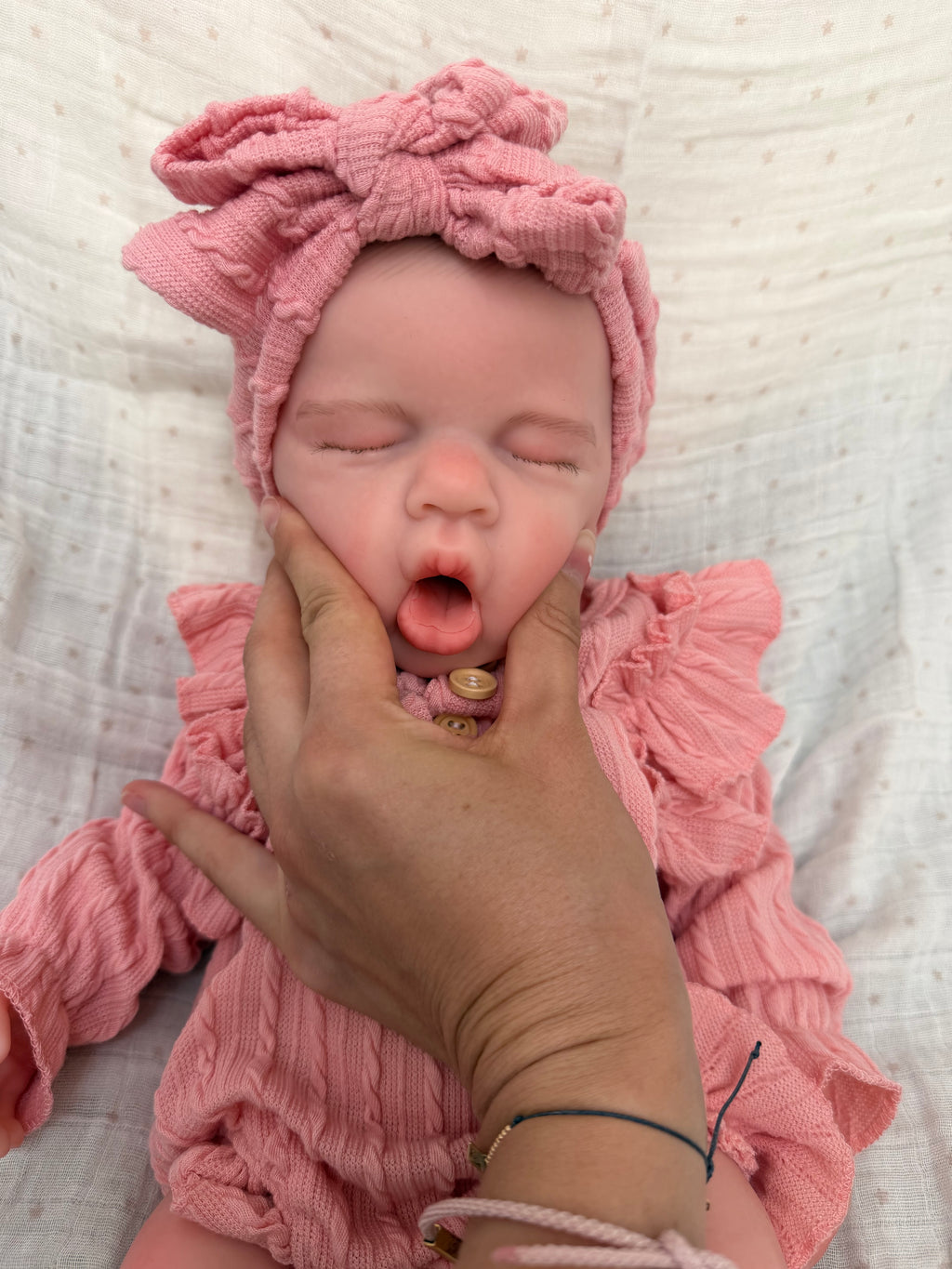 47cm Full Body Silicone Reborn Baby Girl with Painted Hair – Lucinda | Dollsy