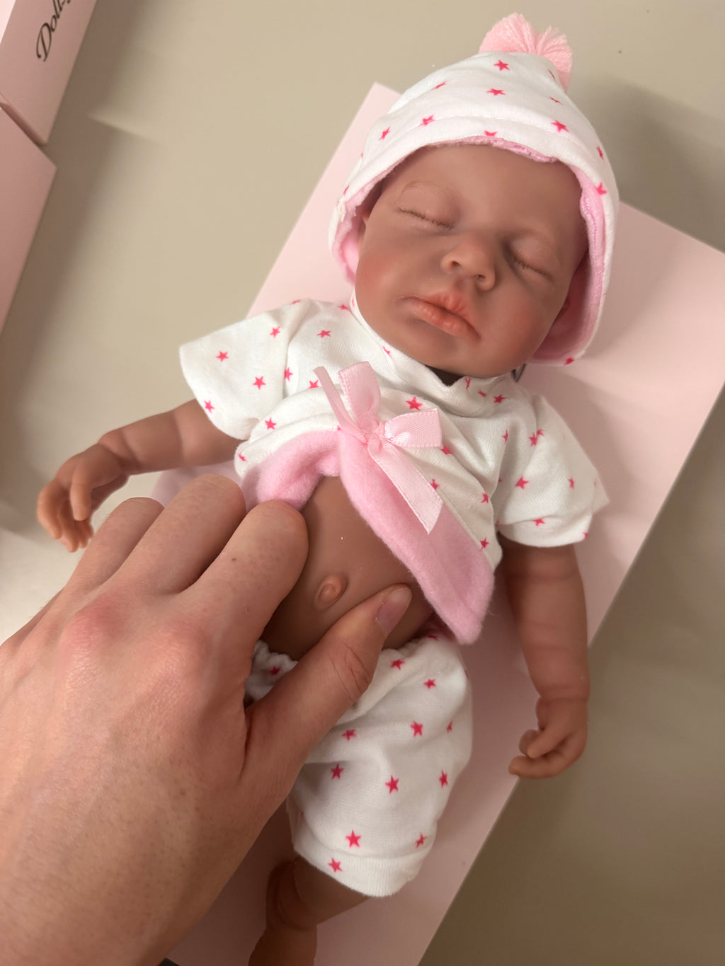 33cm Full Body Silicone Reborn Baby Girl – Mini LUCINDA (Dark Skin)| Dollsy