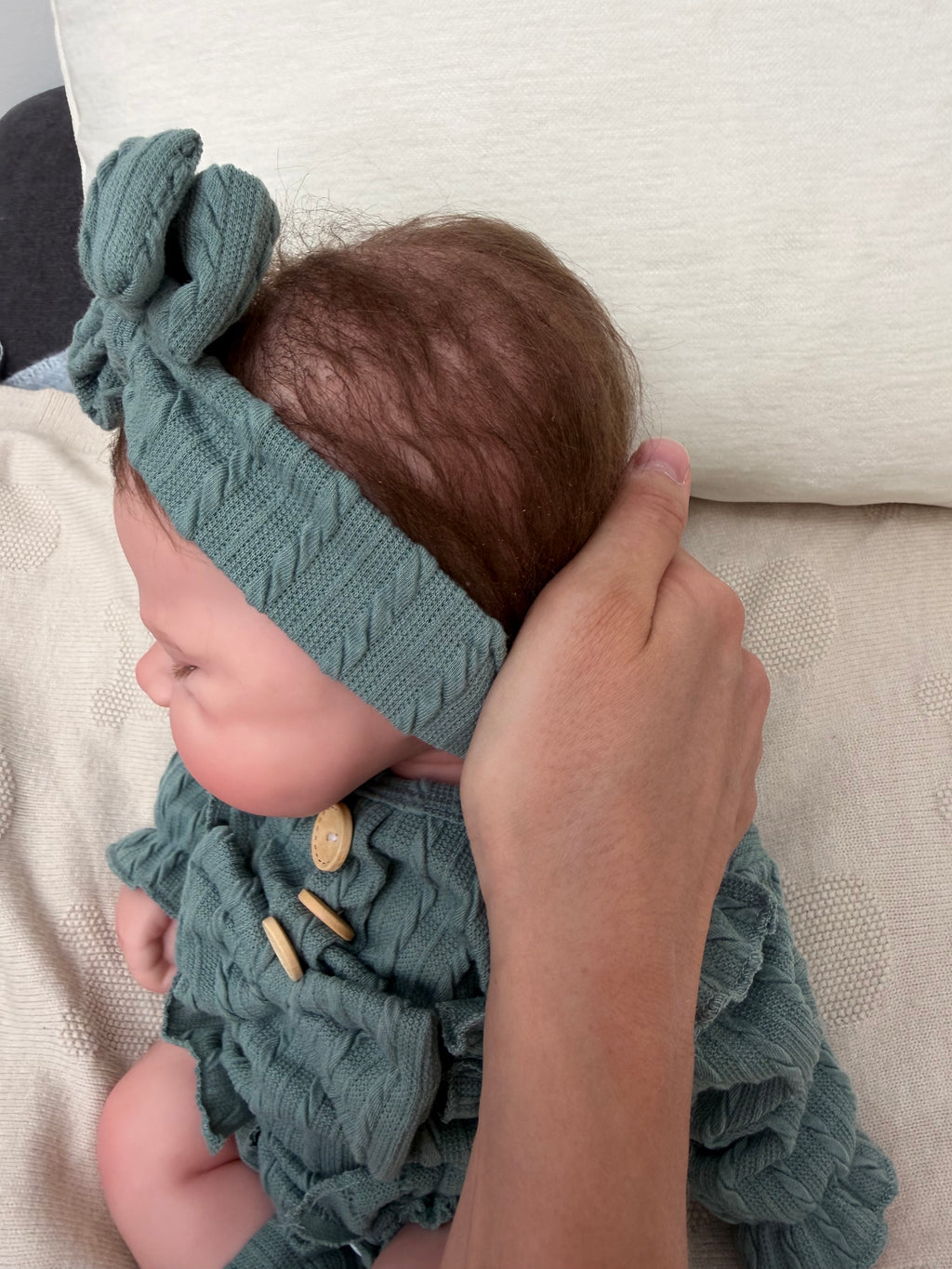 MIA - (Hand-Rooted Mohair Hair) Realistic 100% Silicone Reborn Baby Doll 47cm, Squishy & Floppy