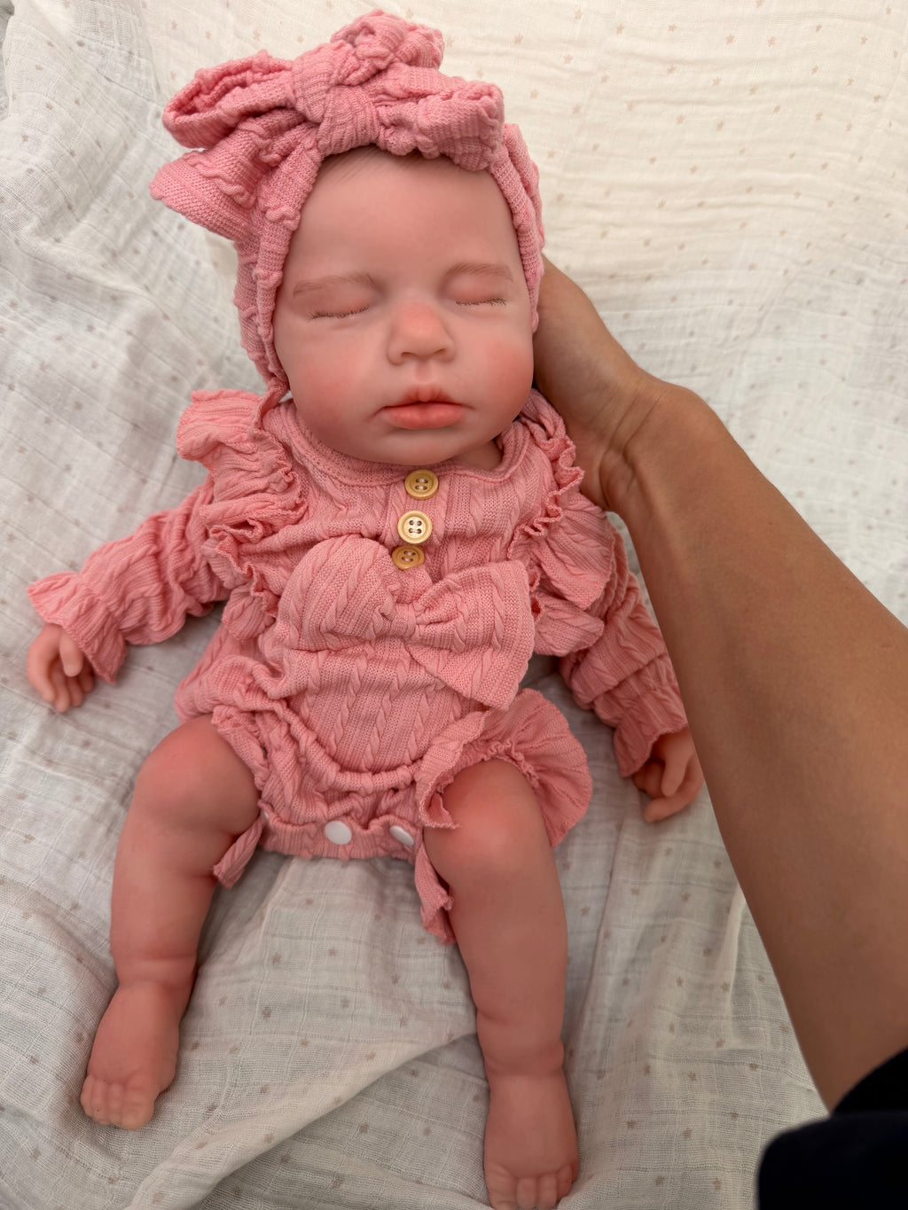 47cm Full Body Silicone Reborn Baby Girl with Painted Hair – Lucinda | Dollsy