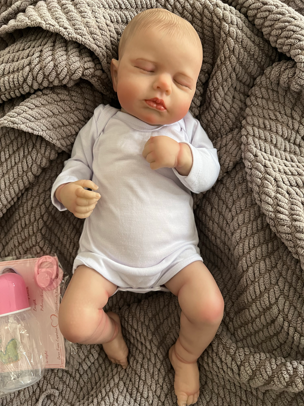 Realistic Reborn Baby Doll – 47cm Soft Cloth Body with Vinyl Limbs & Accessories