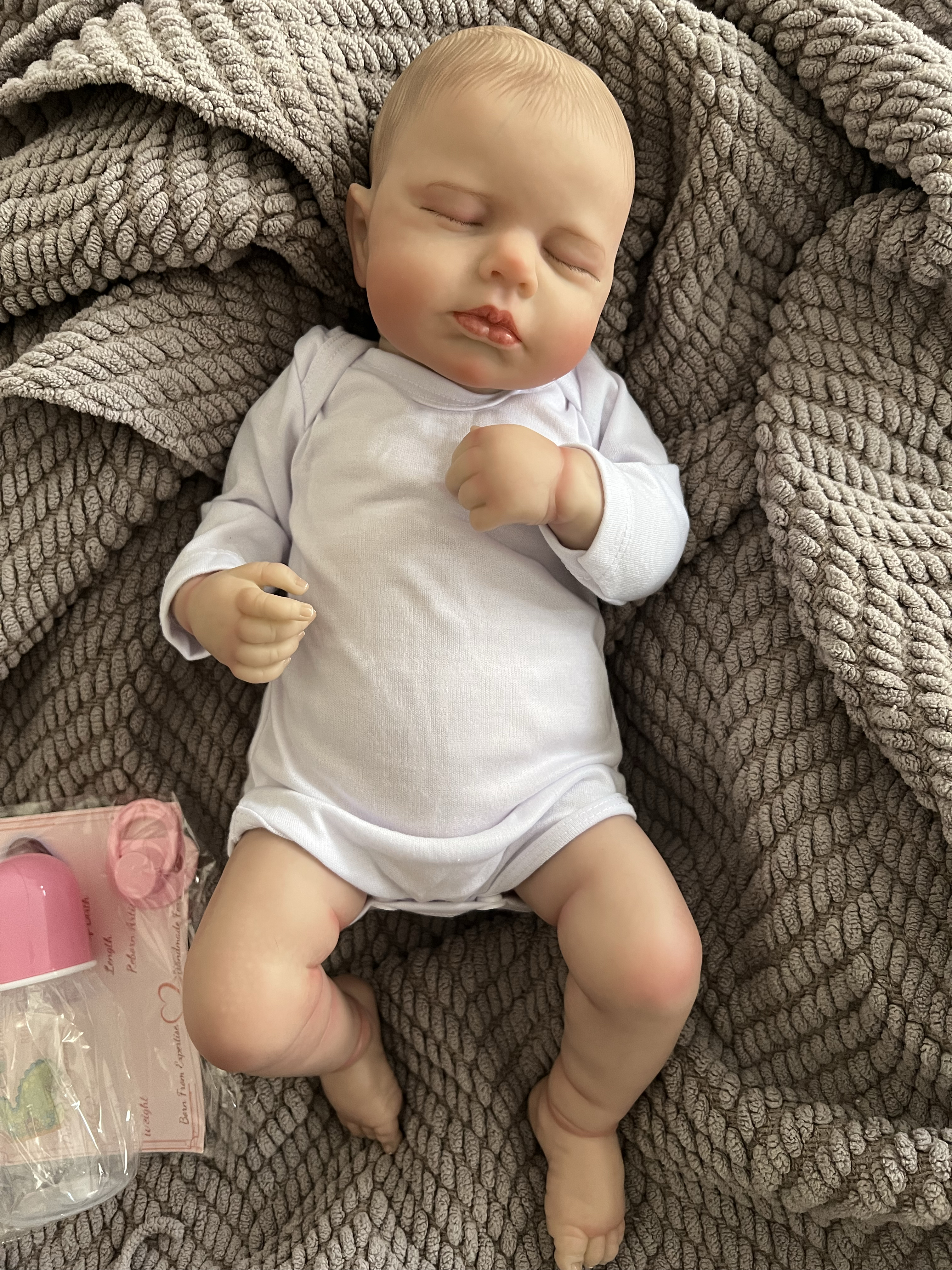 Realistic Reborn Baby Doll – 47cm Soft Cloth Body with Vinyl Limbs & Accessories