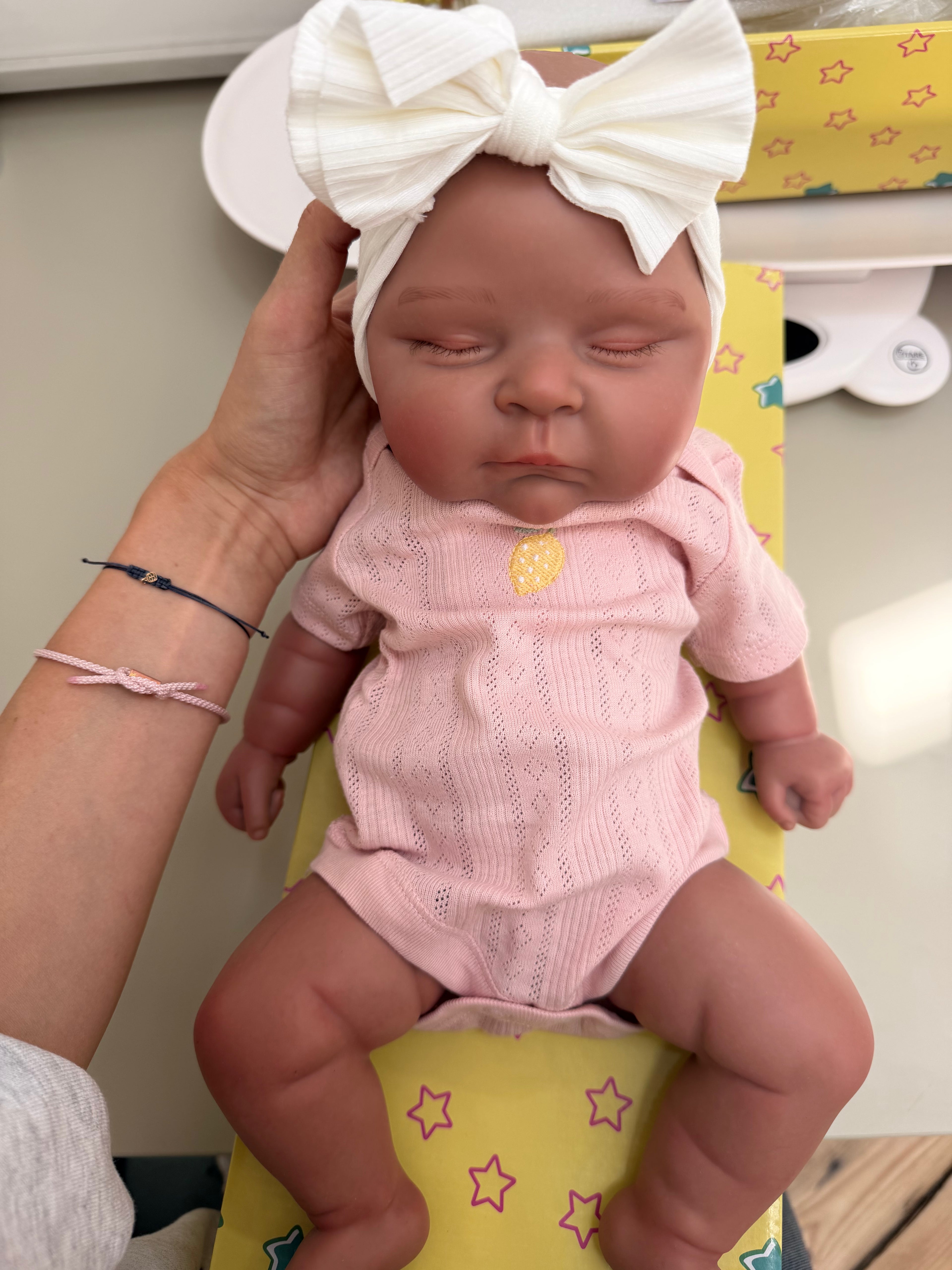 47cm Floppy Full Body Silicone Reborn Baby Girl – Sunny (Dark Skin) | Dollsy