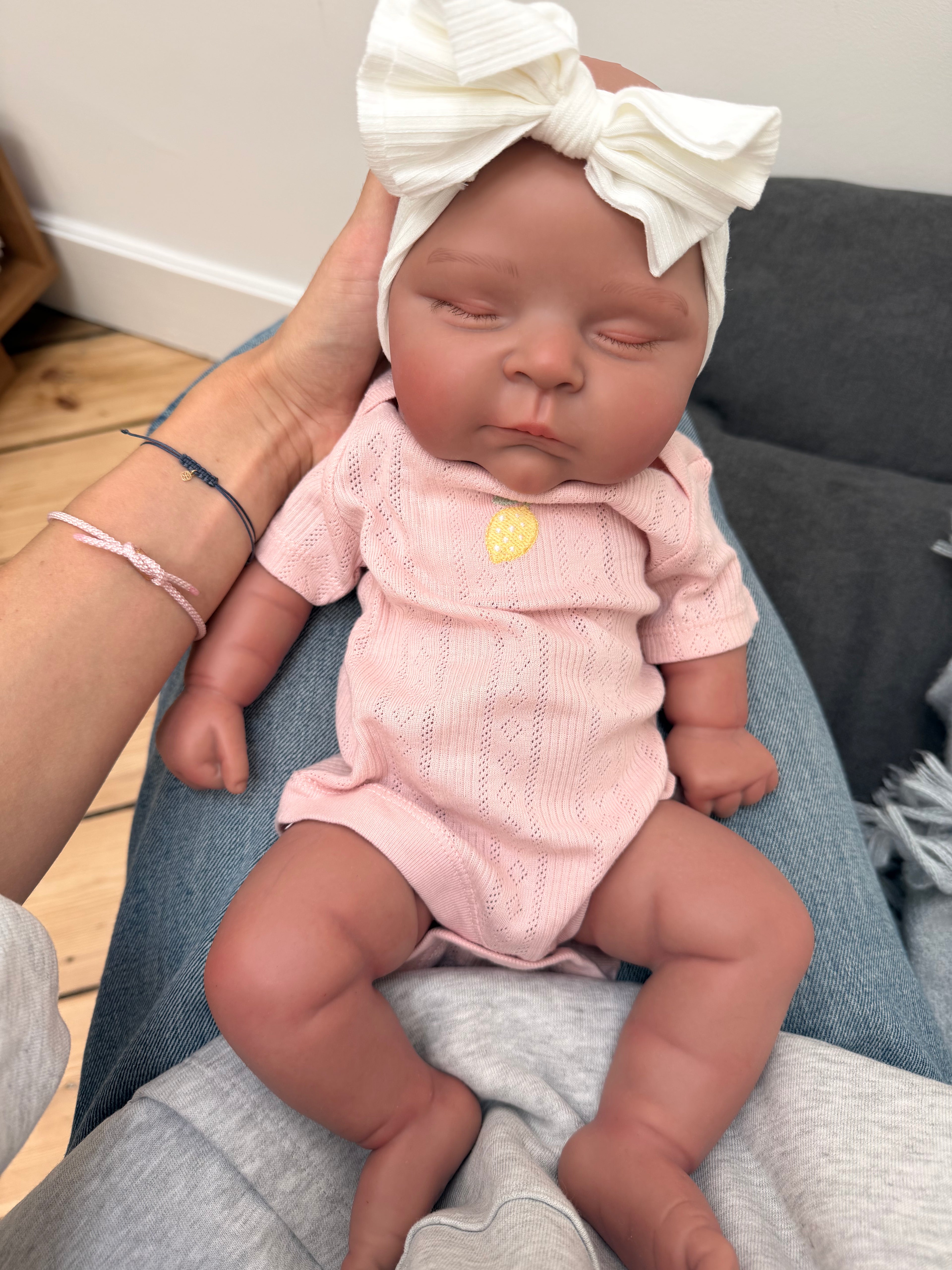 47cm Floppy Full Body Silicone Reborn Baby Girl – Sunny (Dark Skin) | Dollsy