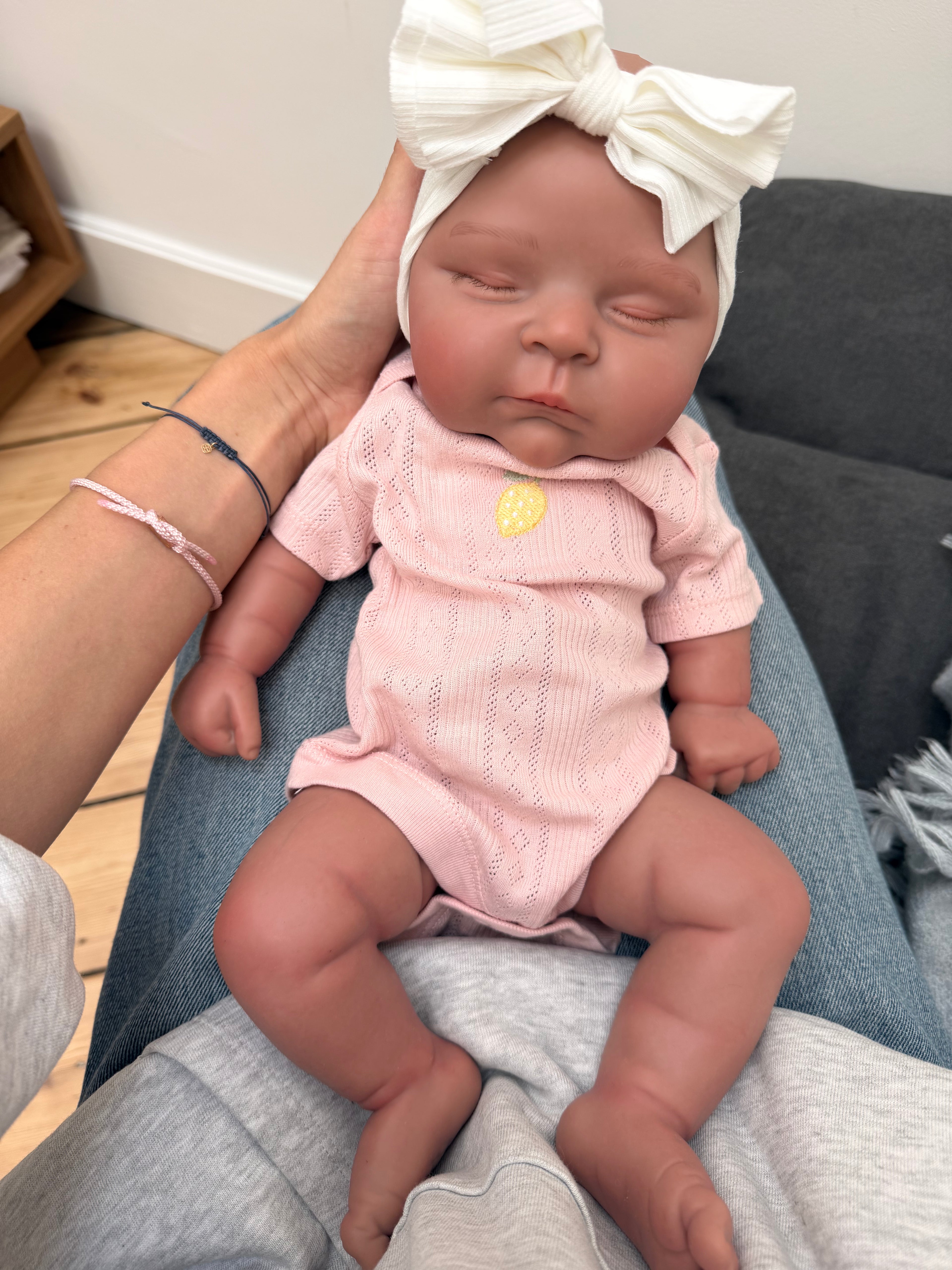 47cm Floppy Full Body Silicone Reborn Baby Girl – Sunny (Dark Skin) | Dollsy