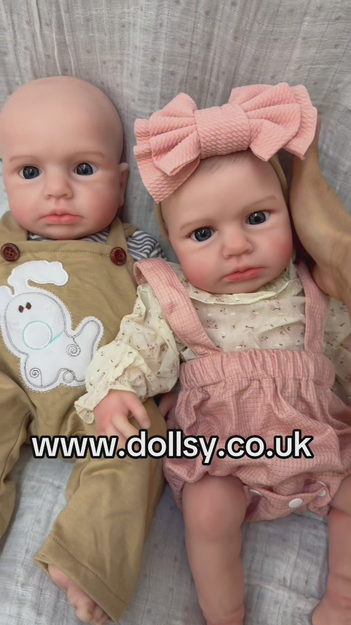 47cm Open-Eyed Full Body Silicone Reborn Baby Twins – ISABELLA & OLIVER | Dollsy